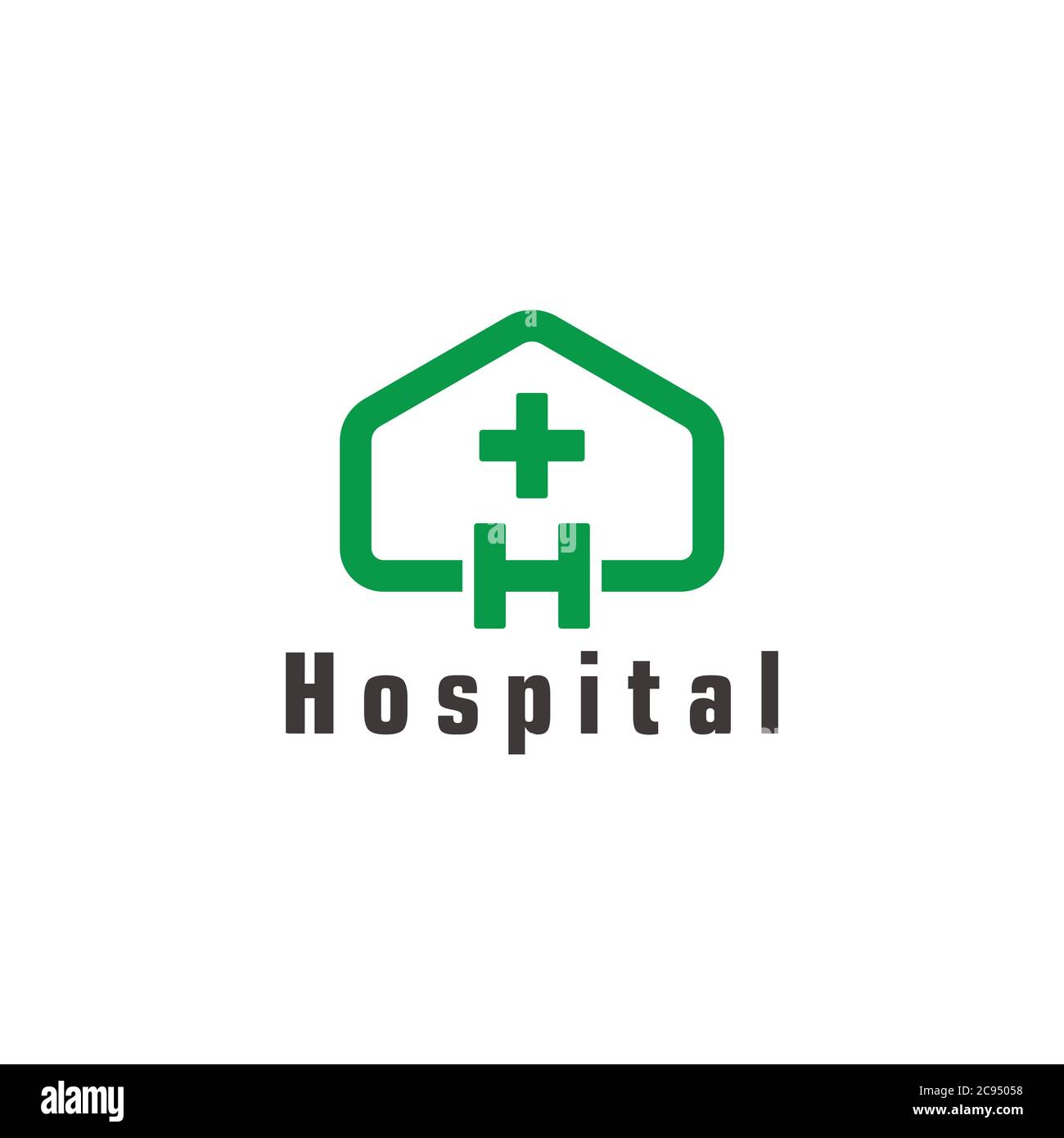 letter h home hospital plus medical symbol vector Stock Vector Image
