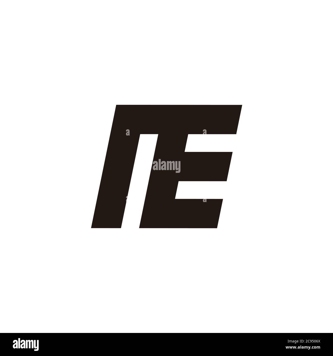 abstract letter ne simple geometric design symbol logo vector Stock Vector