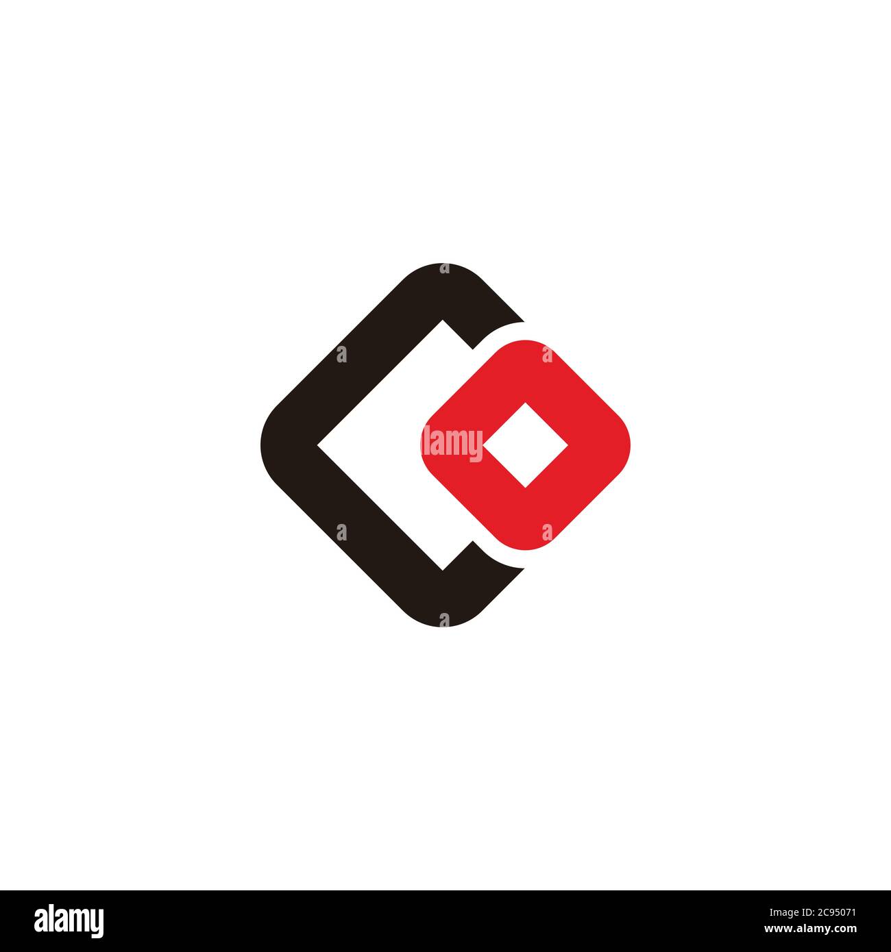 letter co simple geometric square abstract logo vector Stock Vector
