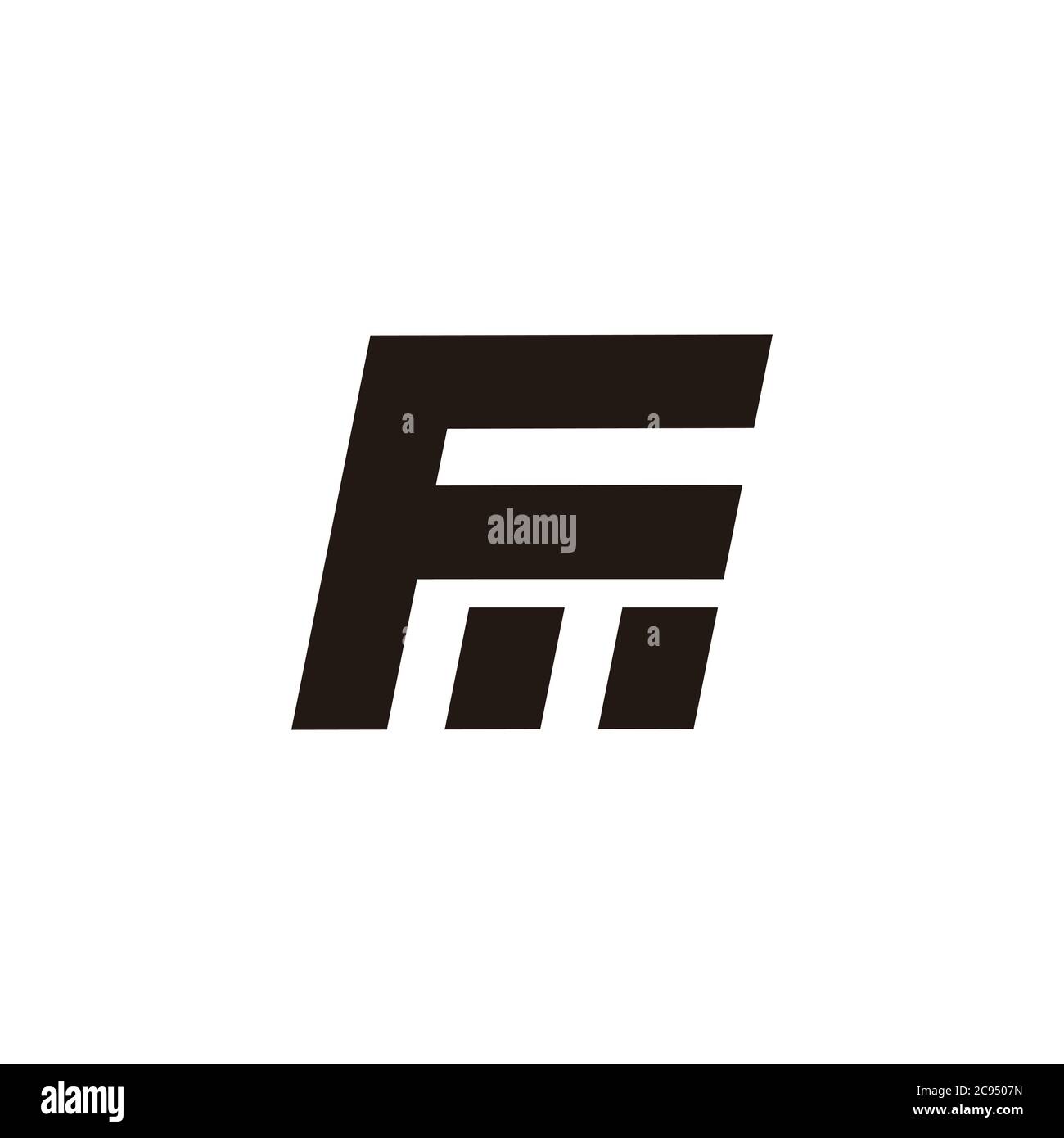 letter fm abstract chart geometric design logo vector Stock Vector