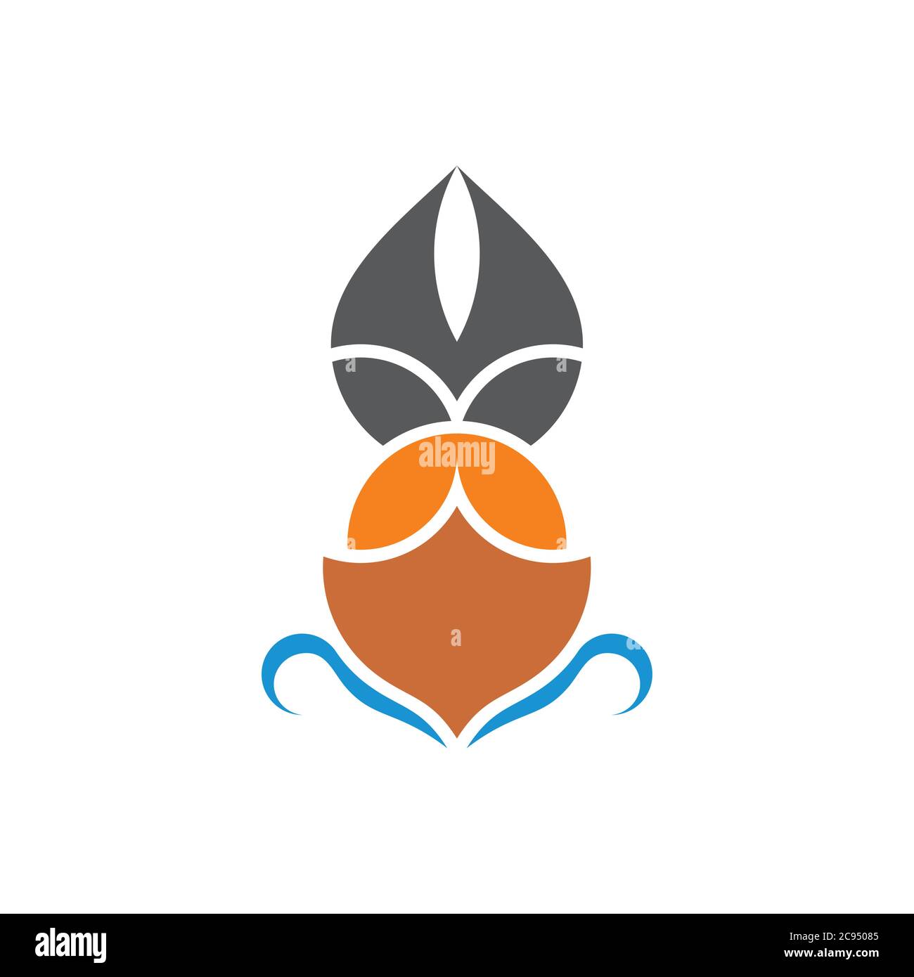geometric sail waves symbol colorful logo vector Stock Vector