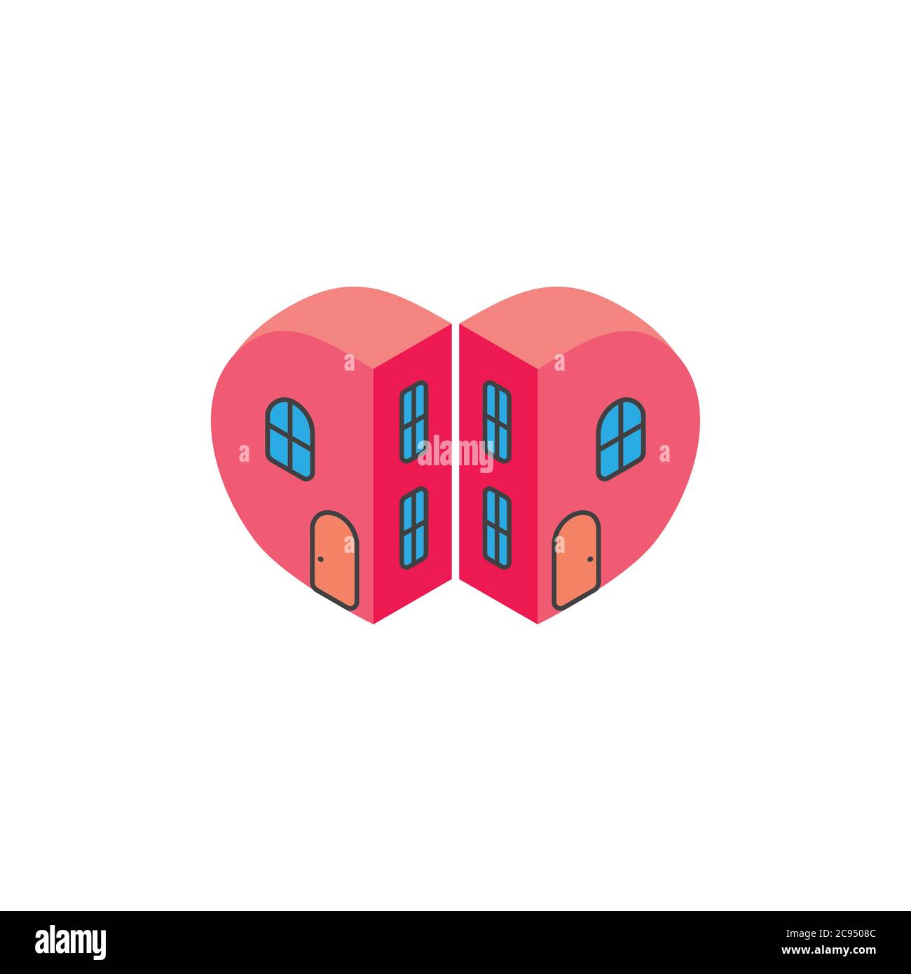 love heart home resident apartment design symbol vector Stock Vector ...