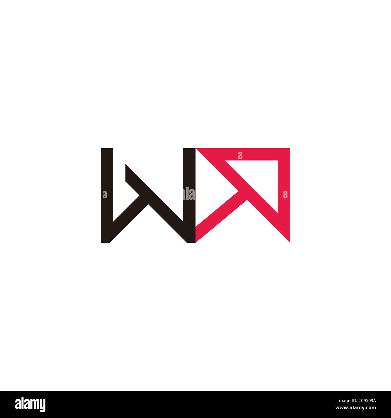 letter wa arrow up geometric logo vector Stock Vector