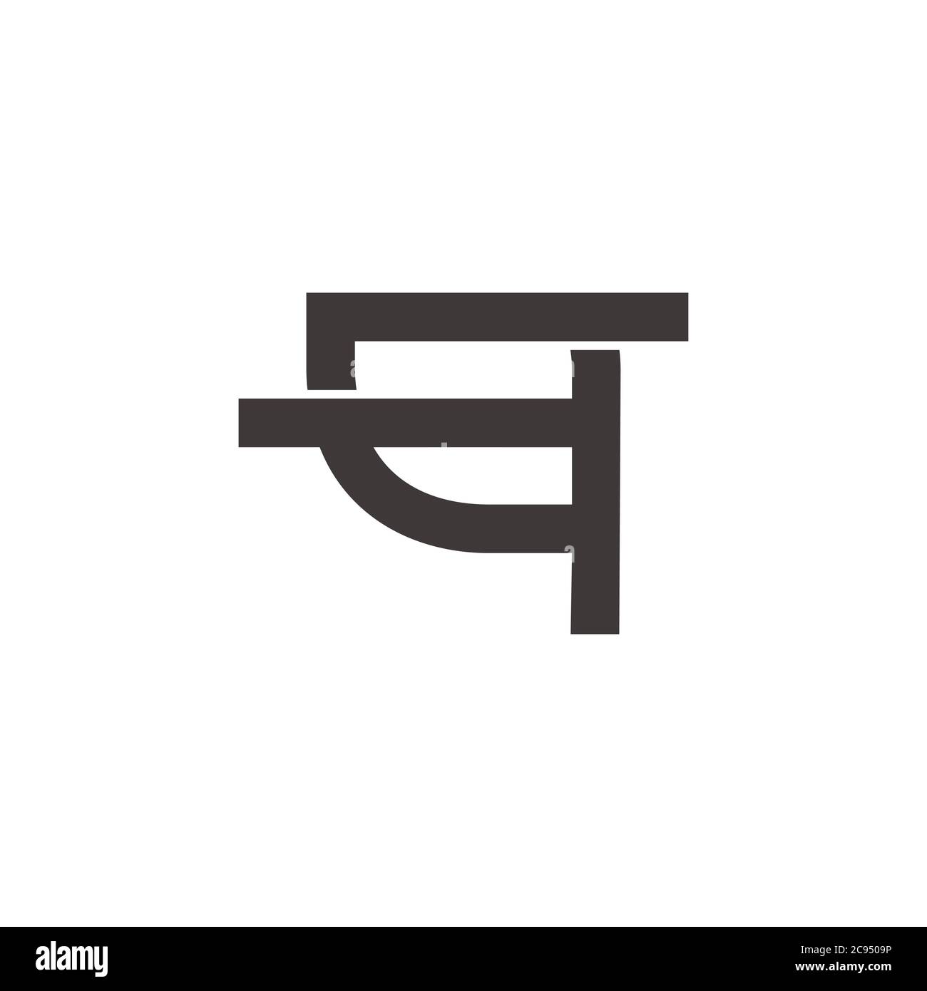 letter qt symbol simple geometric line logo vector Stock Vector Image