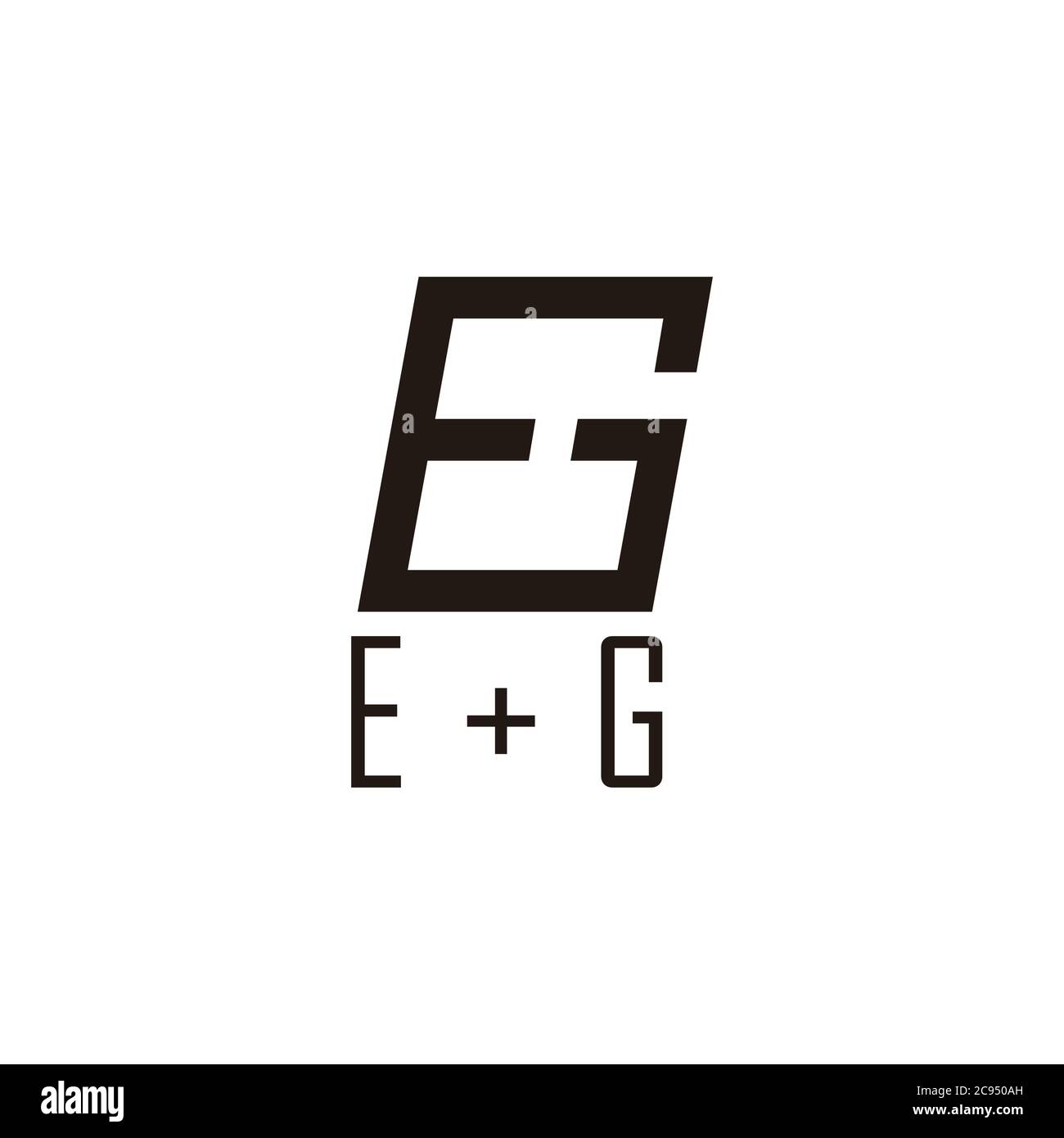 abstract letter eg simple geometric line square logo vector Stock Vector