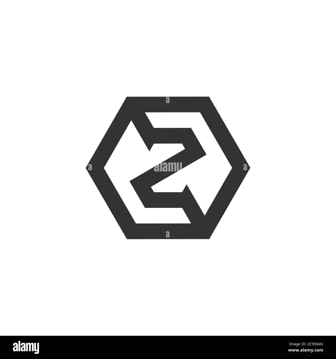 letter z hexagonal logo vector Stock Vector