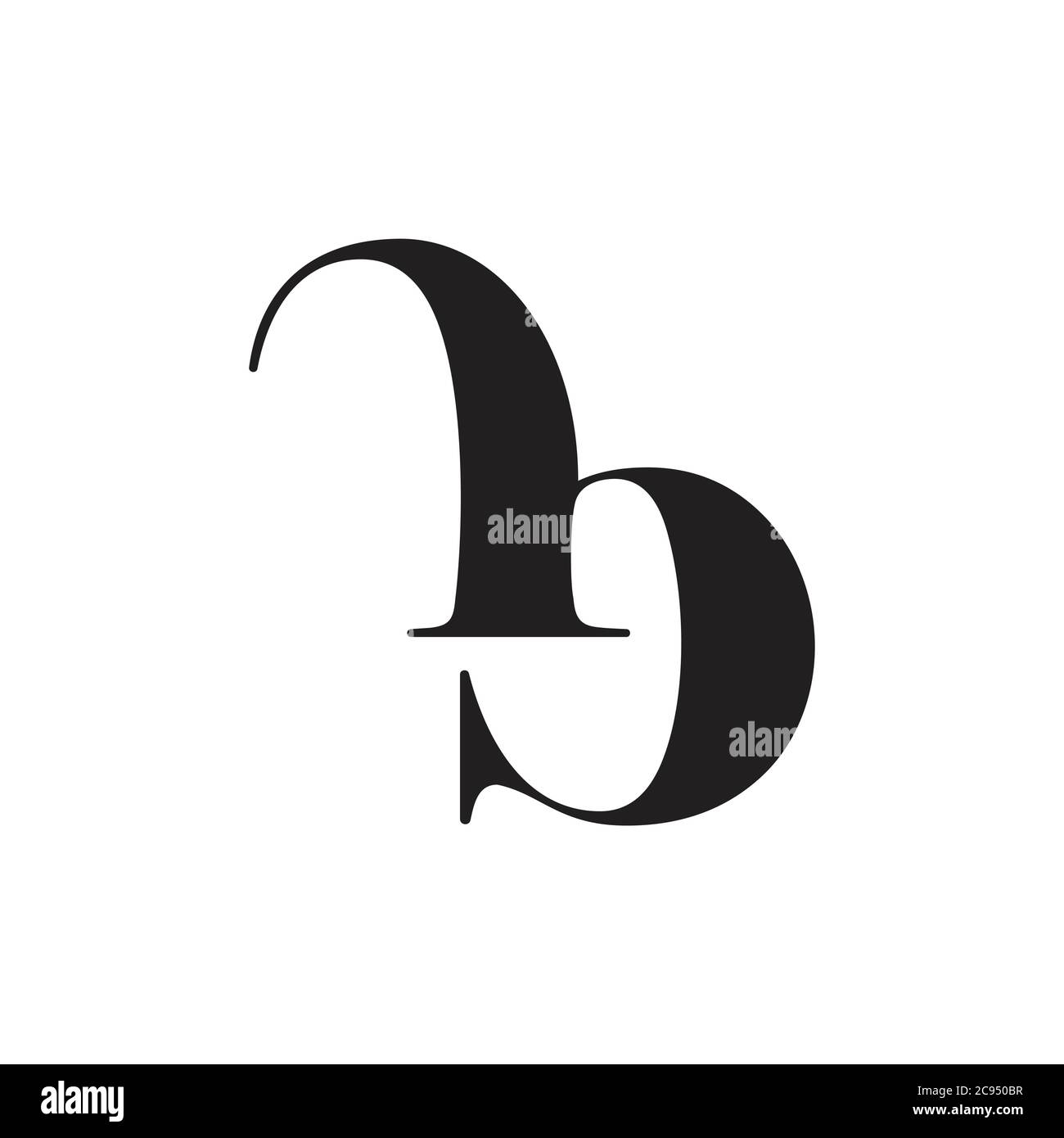 letter bg simple curves linked logo vector Stock Vector