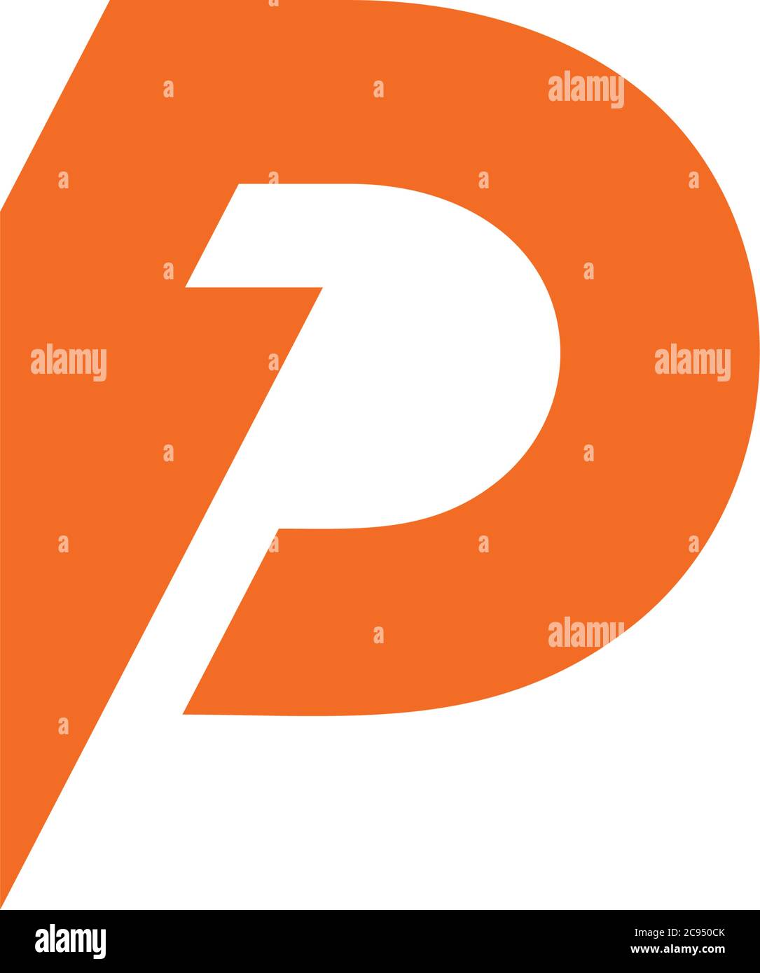 abstract letter d p thunder energy logo vector Stock Vector