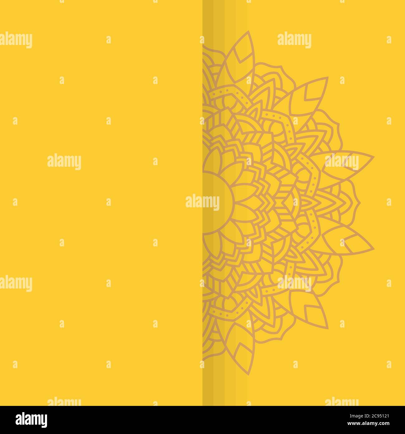 decorative floral mandala with yellow background vector illustration ...
