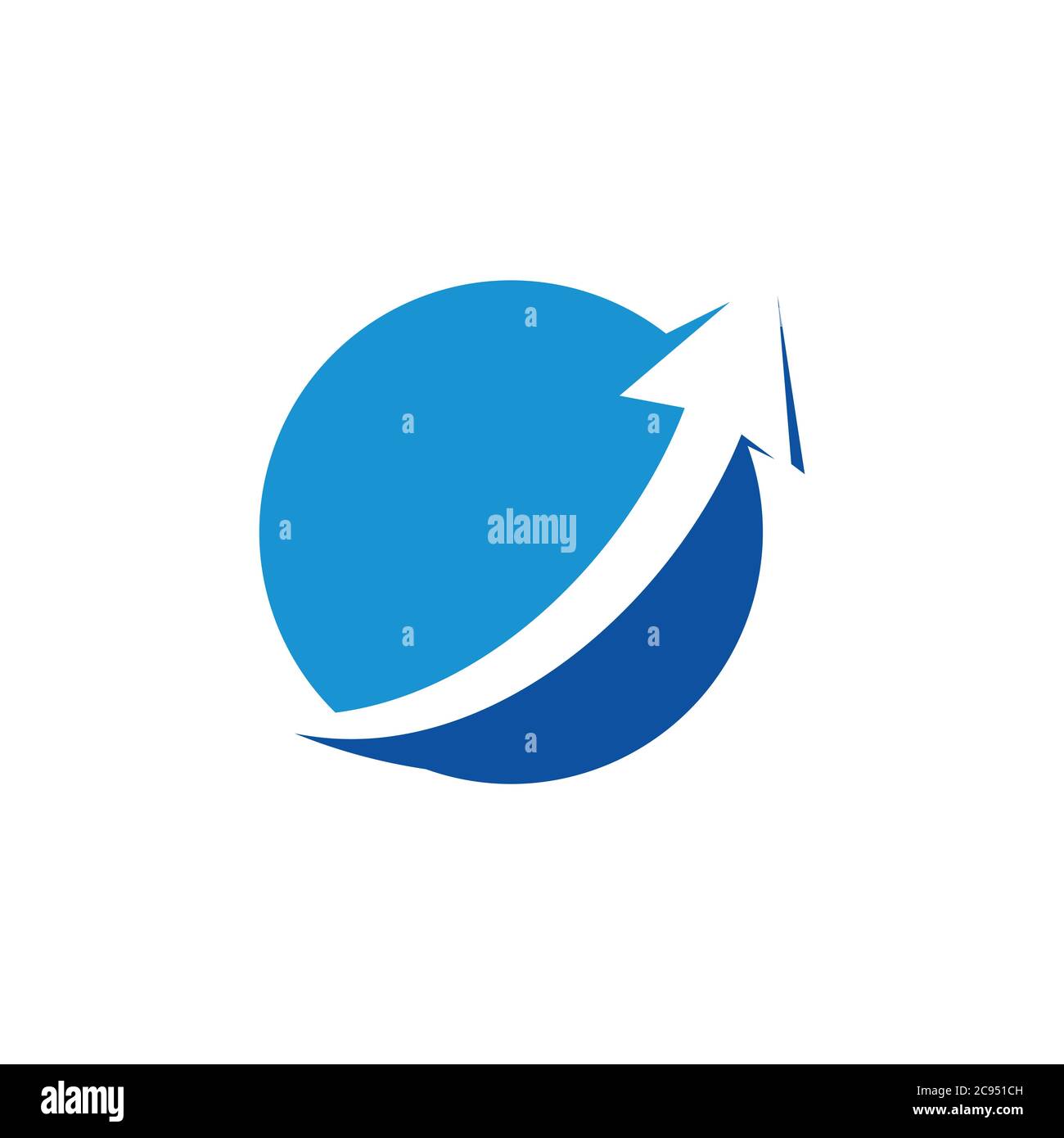 global negative space arrow logo vector Stock Vector