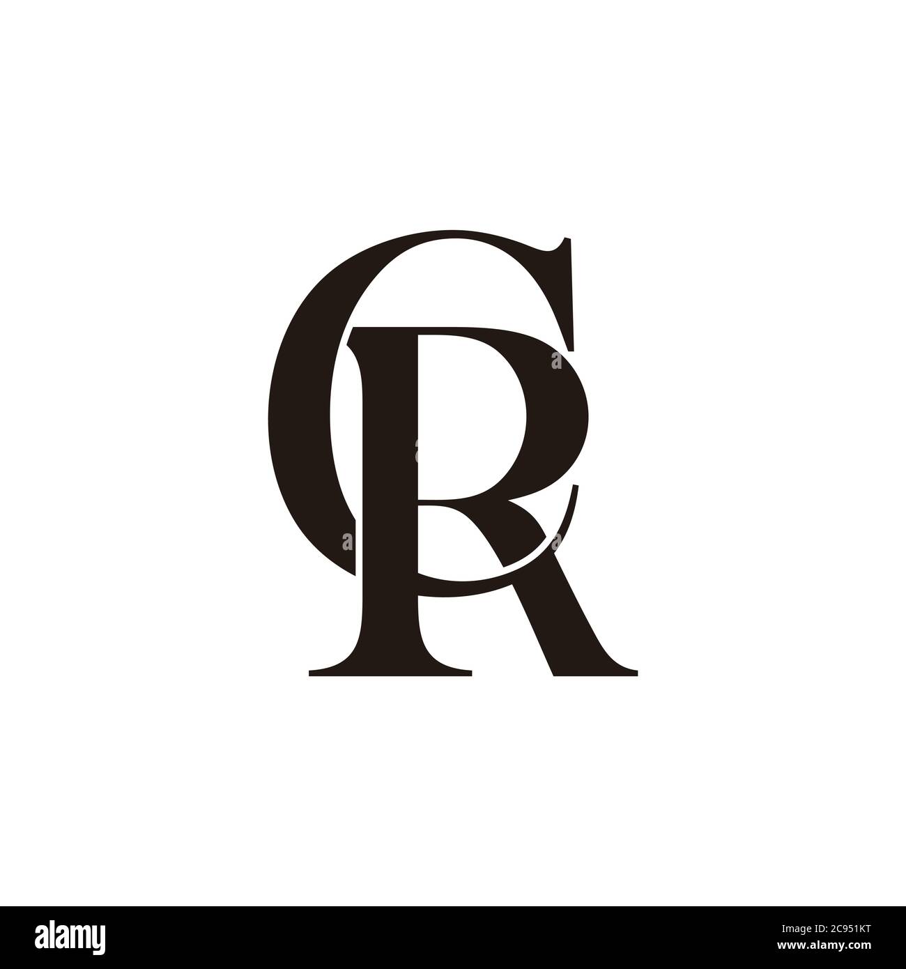 letter cr linked overlap design symbol vector Stock Vector