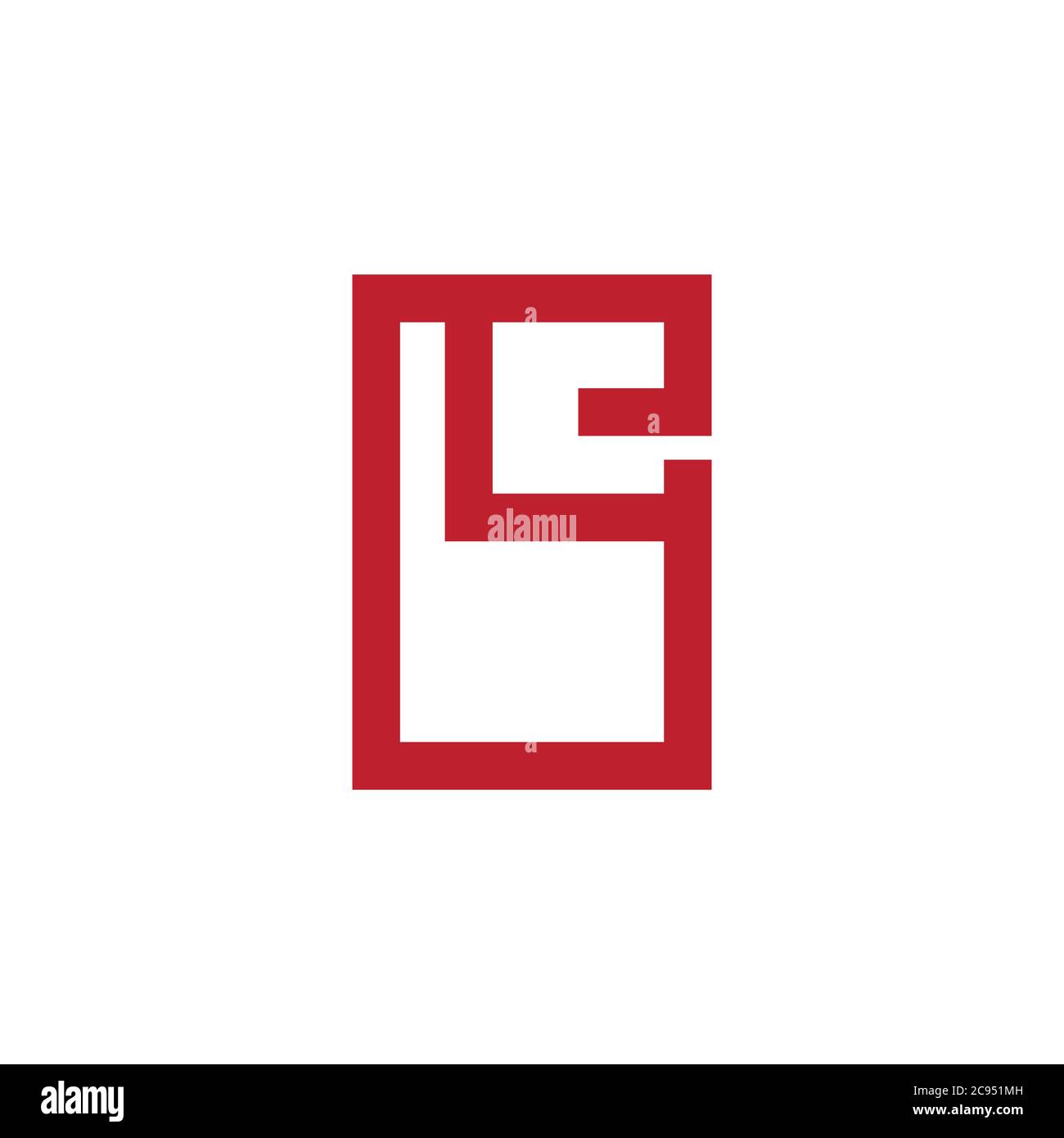 letter be simple geometric frame line symbol logo vector Stock Vector