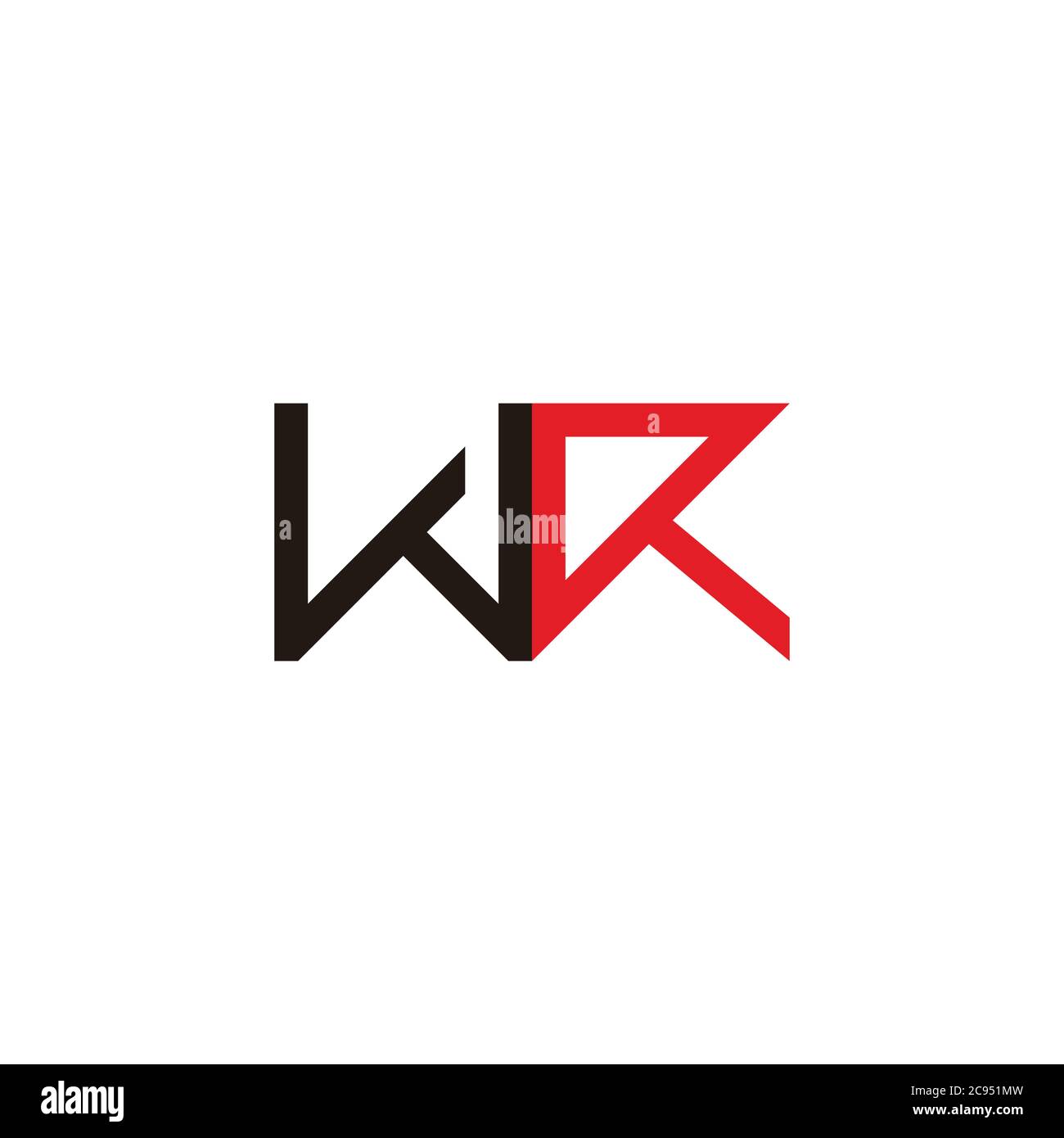 letter wr linked arrow up line geometric logo vector Stock Vector