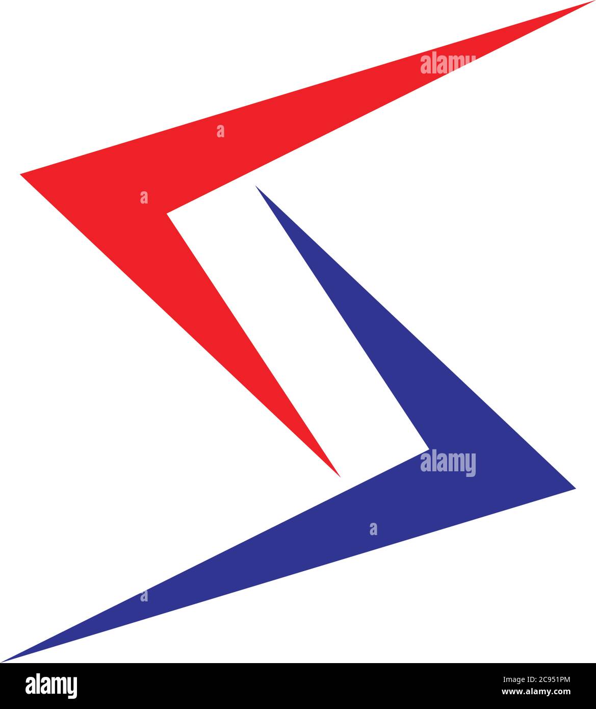 letter s linked arrow simple geometric logo vector Stock Vector