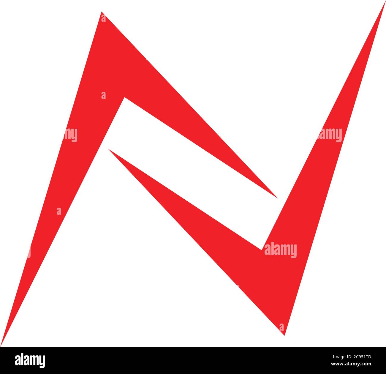 letter n linked arrow simple geometric logo vector Stock Vector