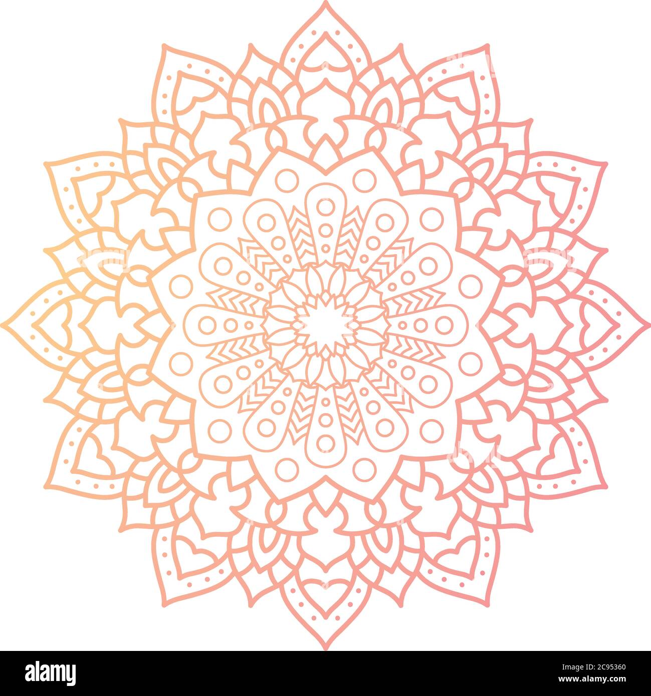 decorative floral pink mandala ethnicity artistic icon vector ...