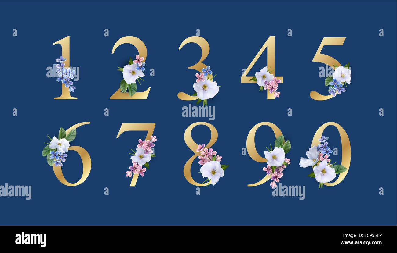 Floral Alphabet Font Stock Vector