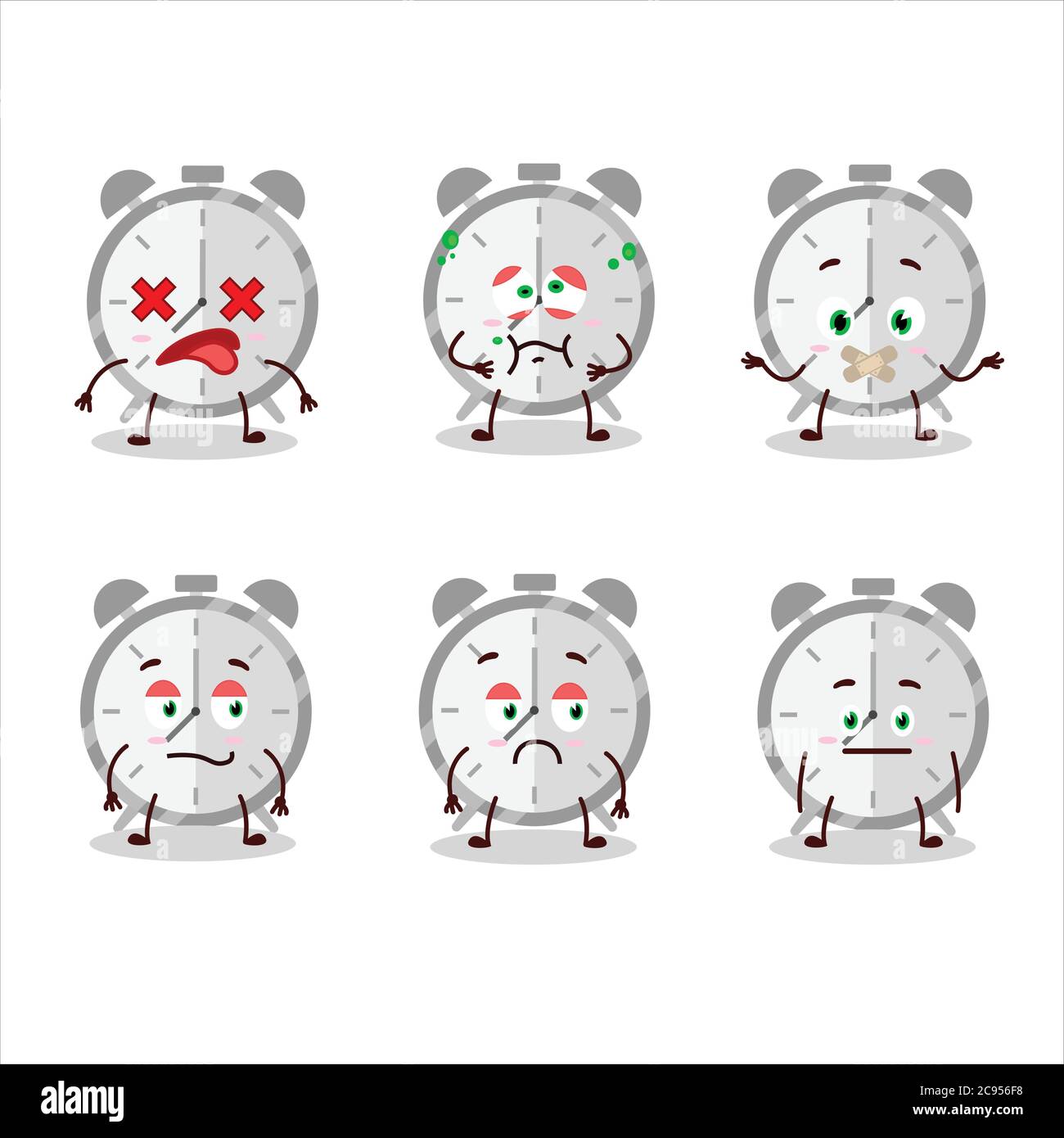 Alarm clock cartoon character with nope expression Stock Vector Image ...