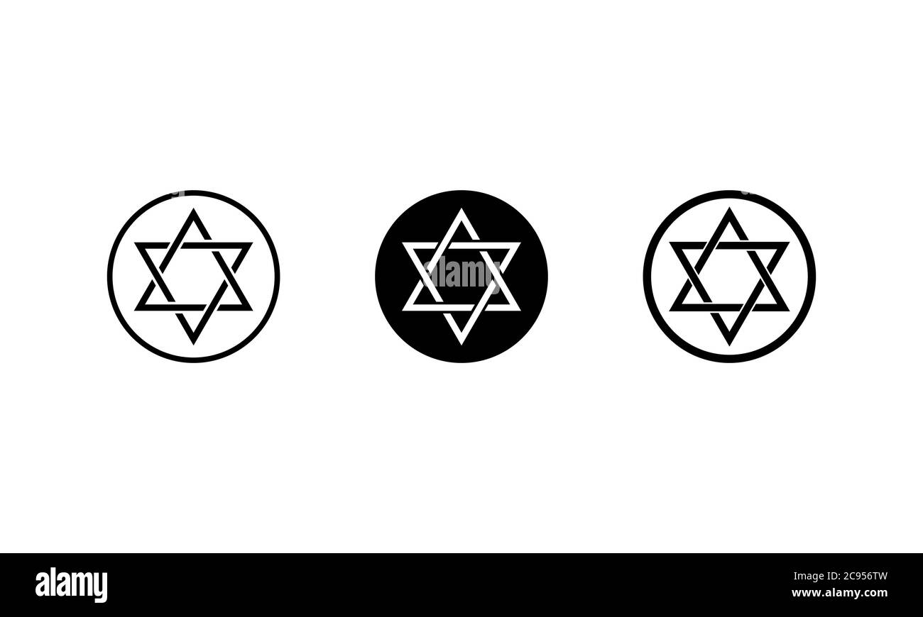 Star of david icon set. Vector on isolated white background. EPS 10 Stock Vector