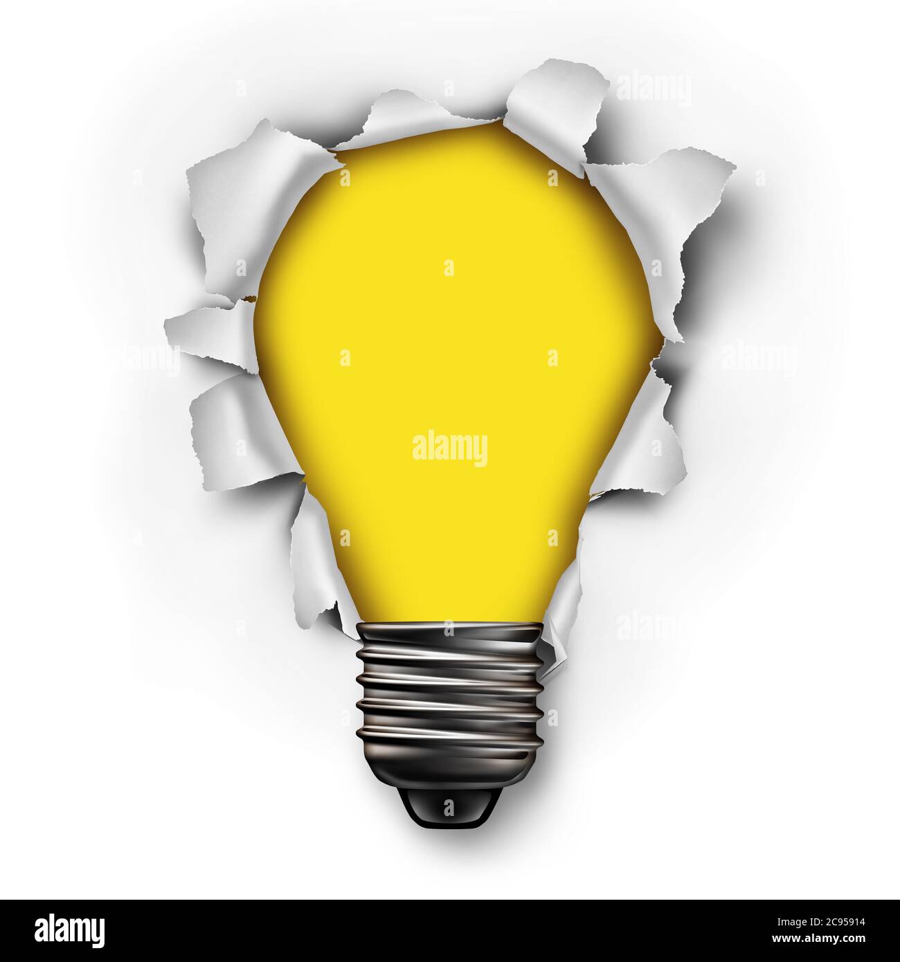 Idea concept as a creative symbol for innovation with 3D illustration elements. Stock Photo