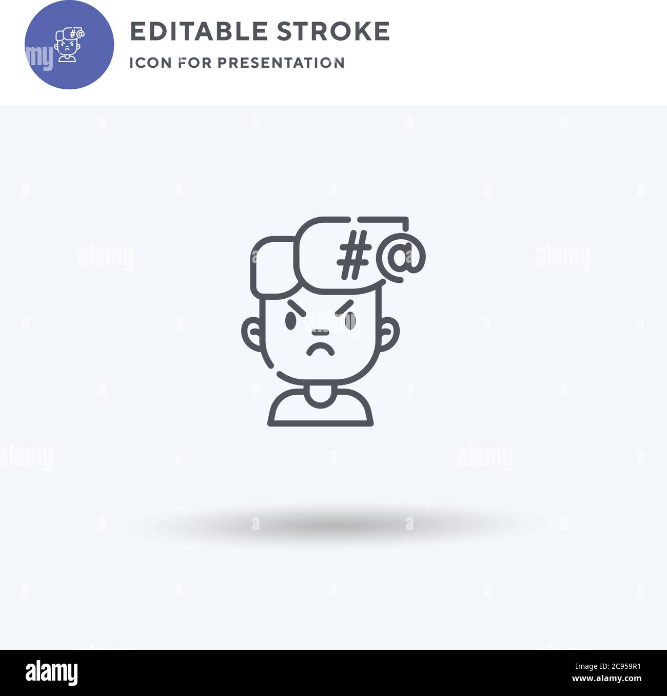 Angry icon vector, filled flat sign, solid pictogram isolated on white ...