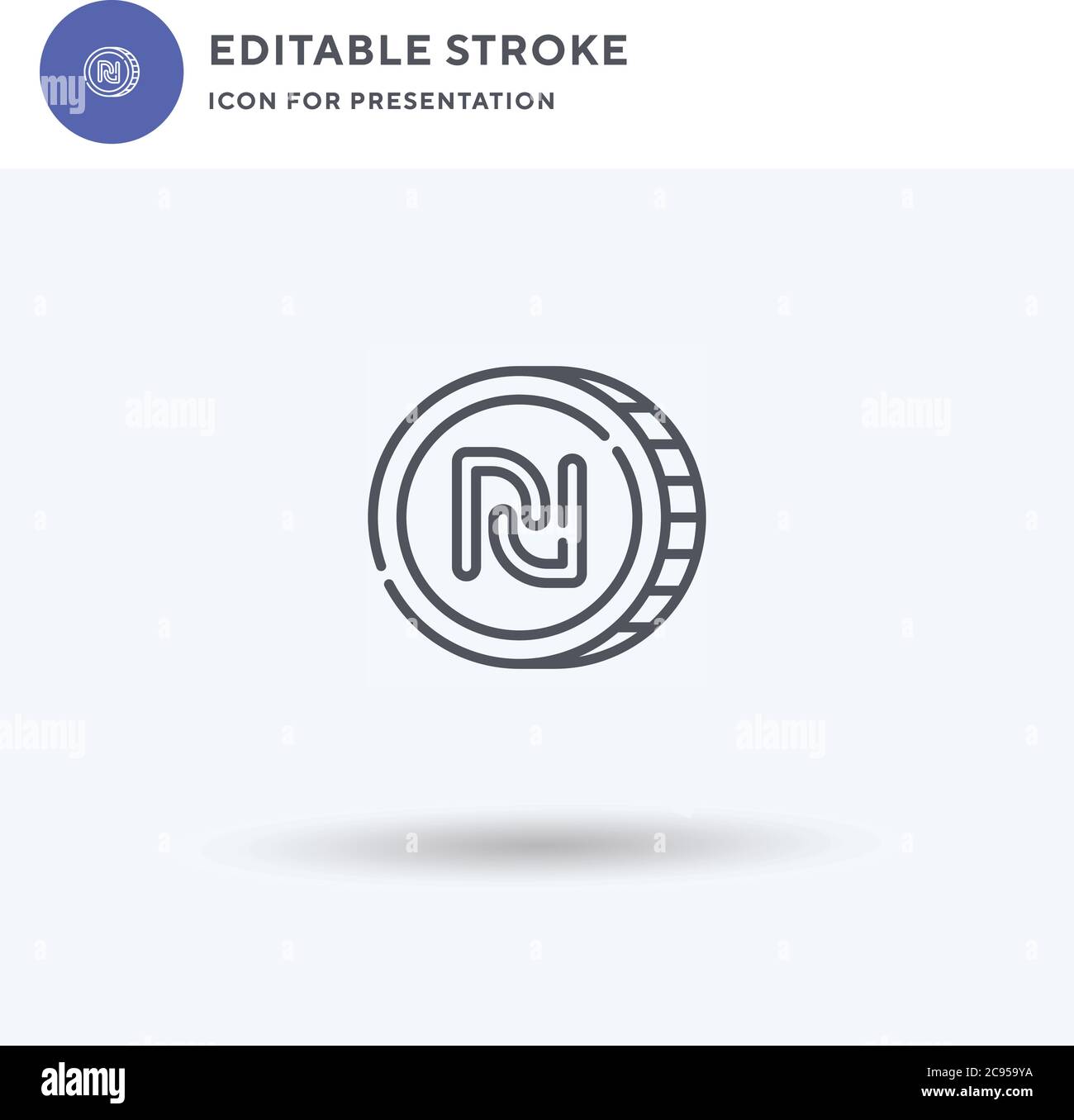 Shekel icon vector, filled flat sign, solid pictogram isolated on white ...