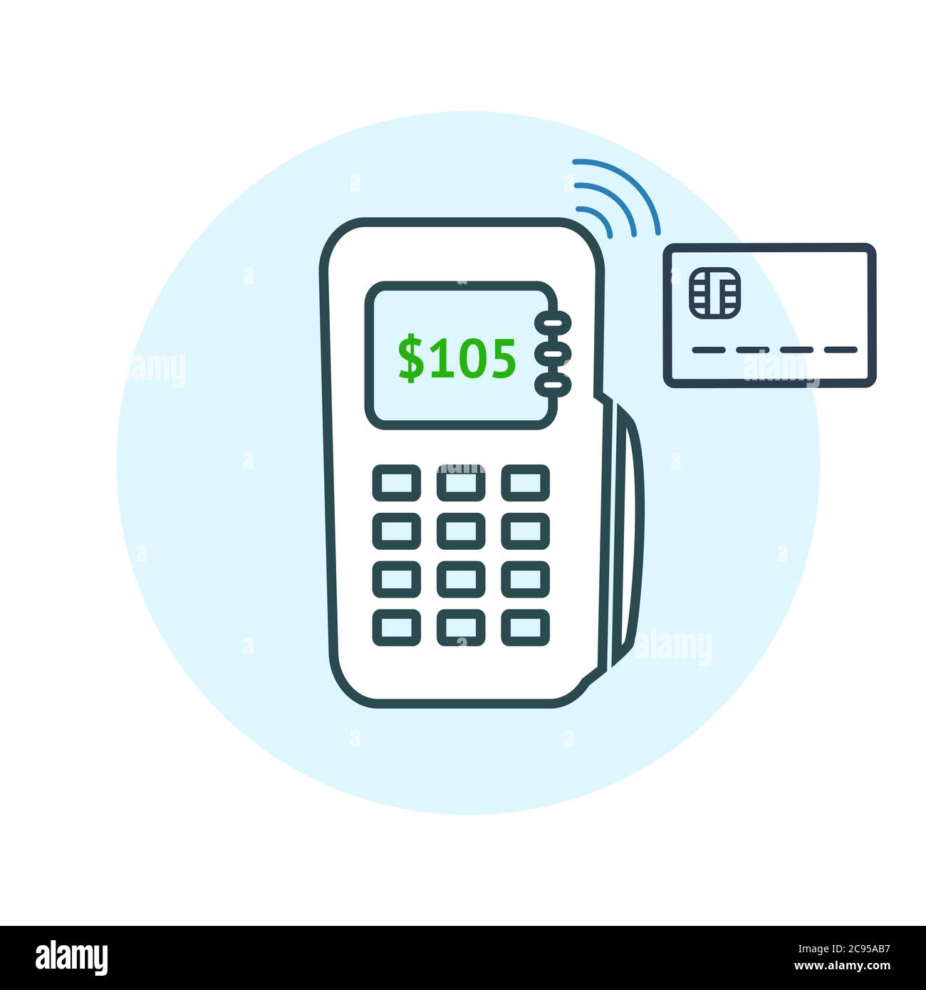 Wireless Payment method icon. Vector illustration isolated on white background. Stock Vector