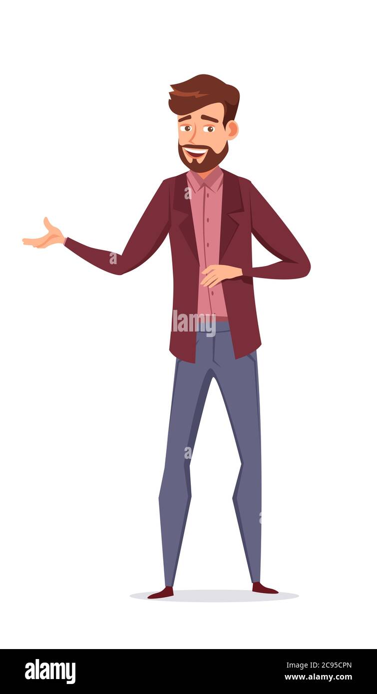 Advertising agent color vector illustration Stock Vector