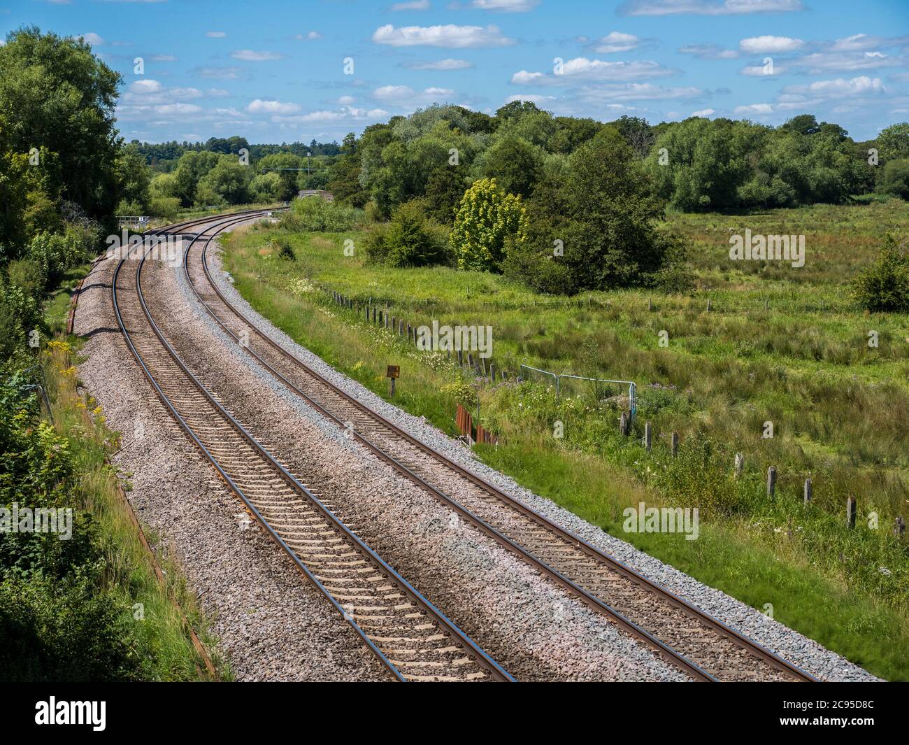 Railway Lines, Railway Tracks, Kintbury, Berkshire, England, UK, GB. Stock Photo