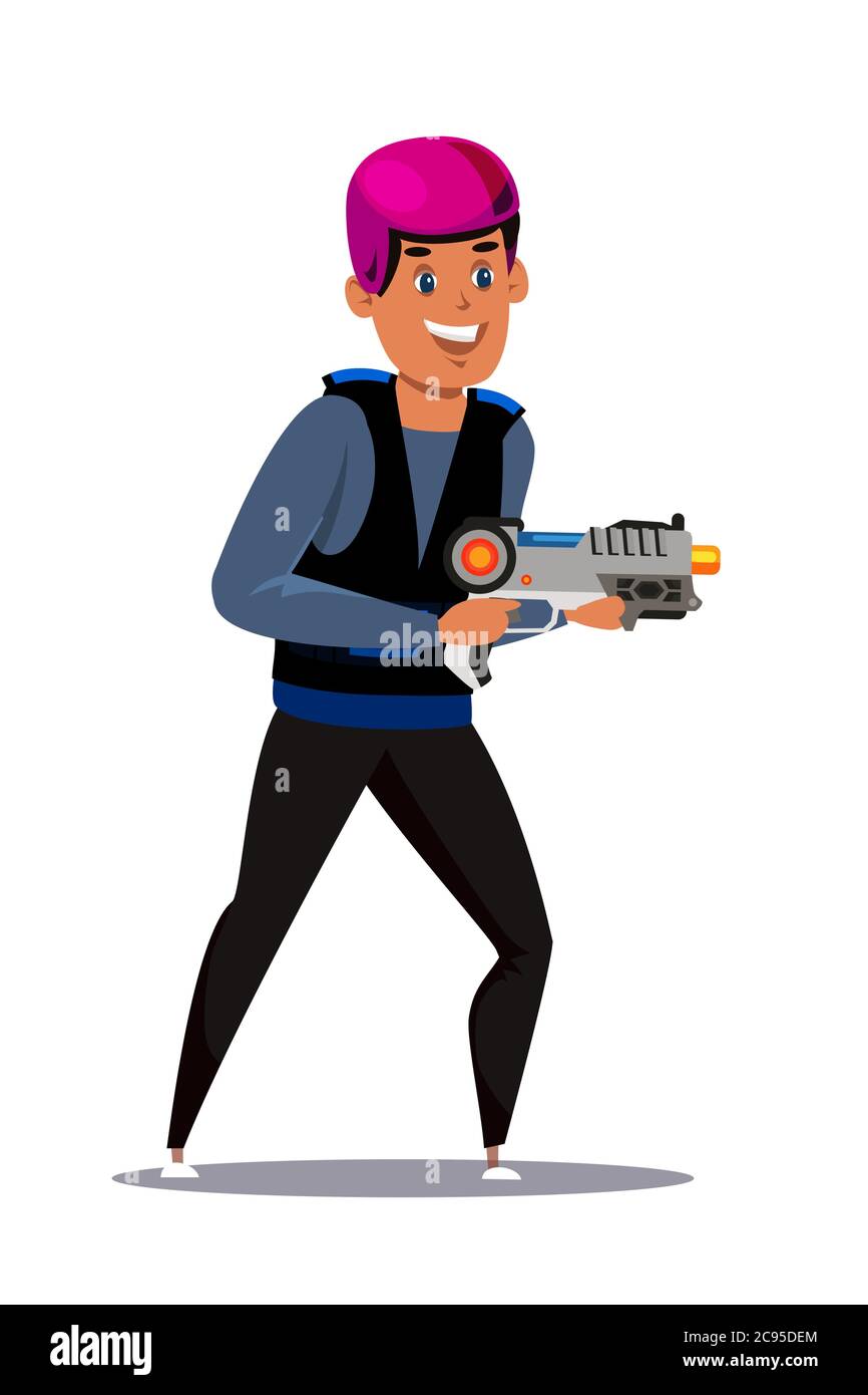 Laser tag player flat vector illustration Stock Vector Image & Art - Alamy