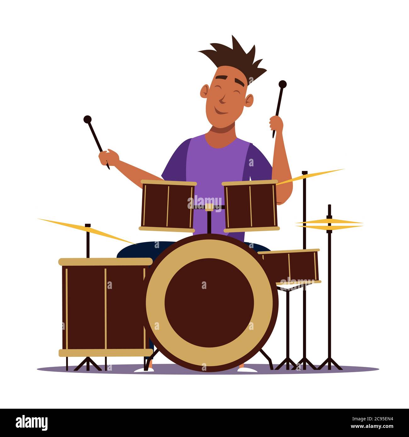 Cartoon drummer hi-res stock photography and images - Alamy
