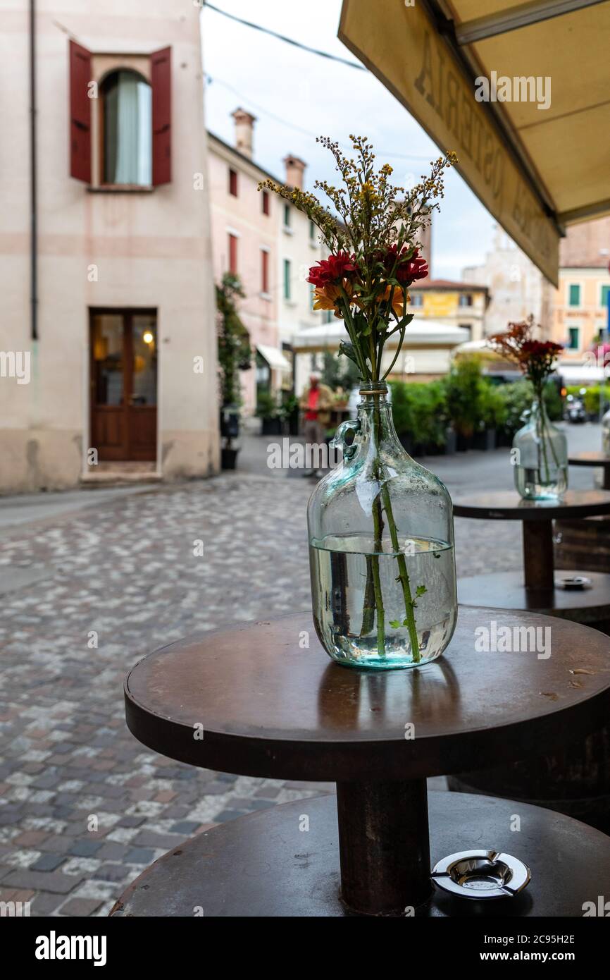 Bassano del Grappa, Italy September 6, 2019 Typical street scene