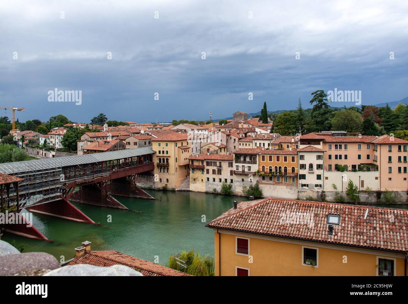 Bassano del Grappa, Italy September 6, 2019 The wooden covered