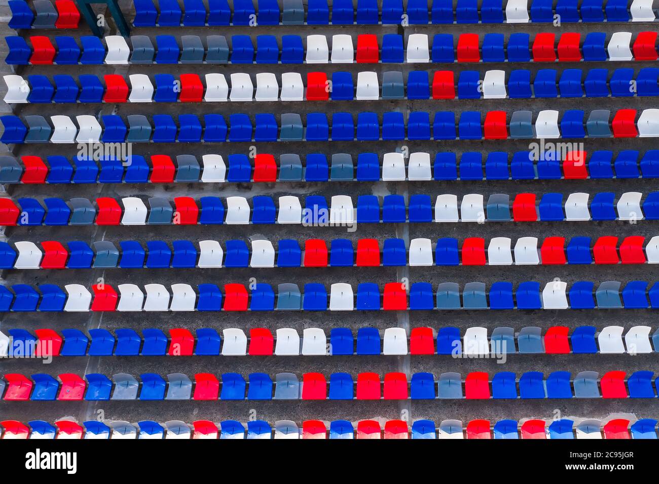 empty seats in the stadium top view Stock Photo