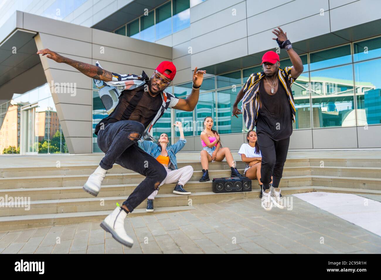 Hip Hop Crew Dancing - Multiracial Group Of People Having Fun Outdoors ...