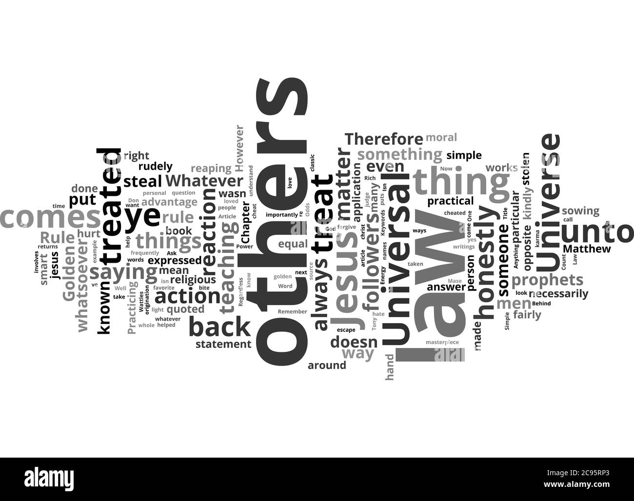 Word Cloud Summary Of The Universal Law Behind The Golden Rule Article Stock Photo Alamy