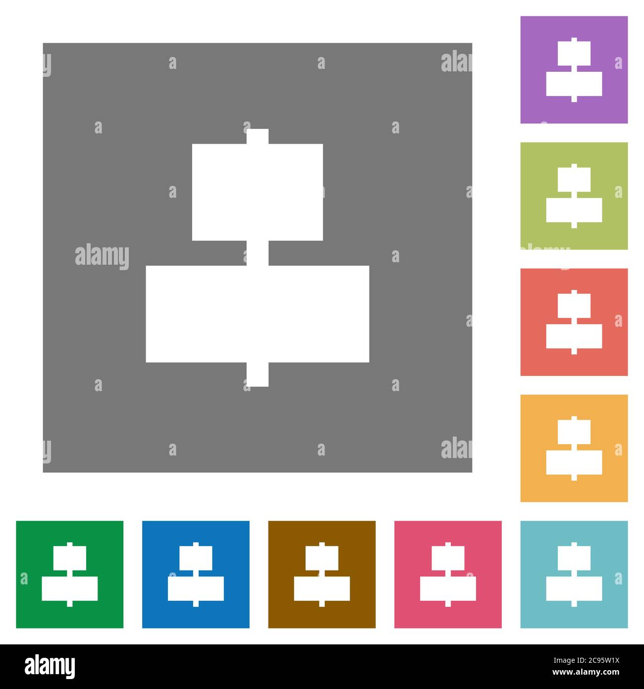 Align to center flat icons on simple color square backgrounds Stock ...