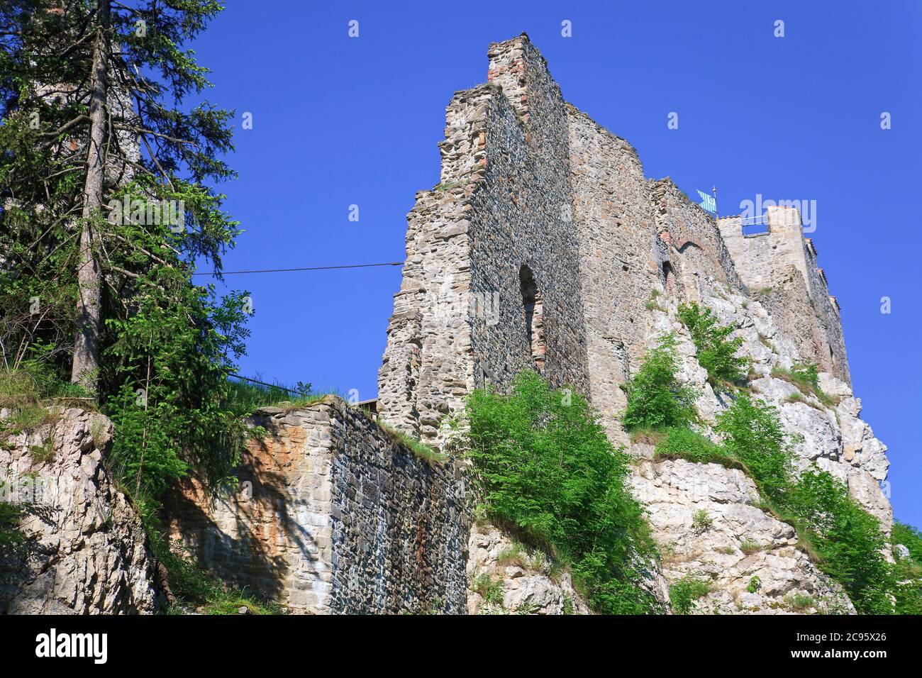 geography / travel, Germany, Bavaria, Weissenstein near Regen, castle ruin, Additional-Rights-Clearance-Info-Not-Available Stock Photo