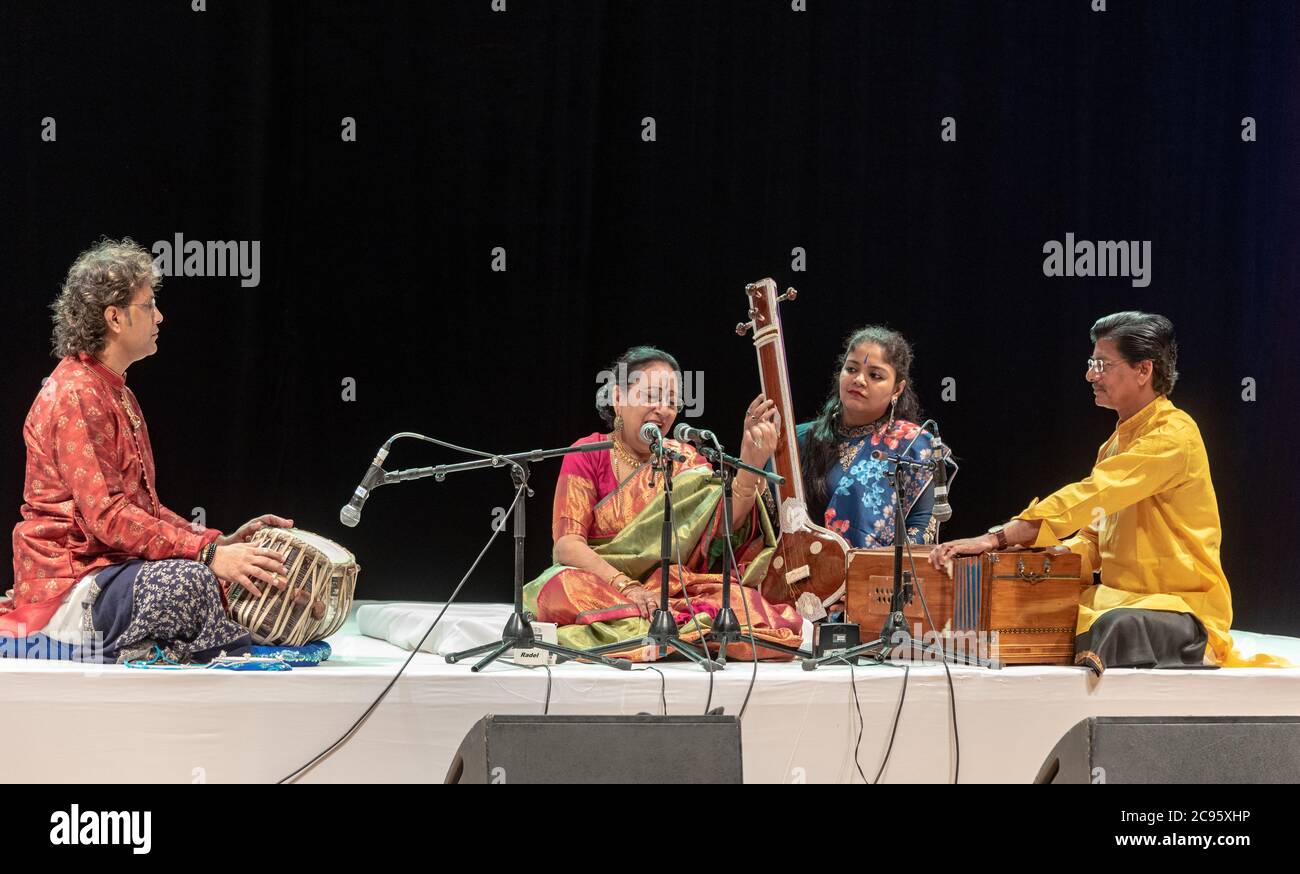 Indian Ethnic folk music during an ethnic festival in Jerusalem, Israel Stock Photo