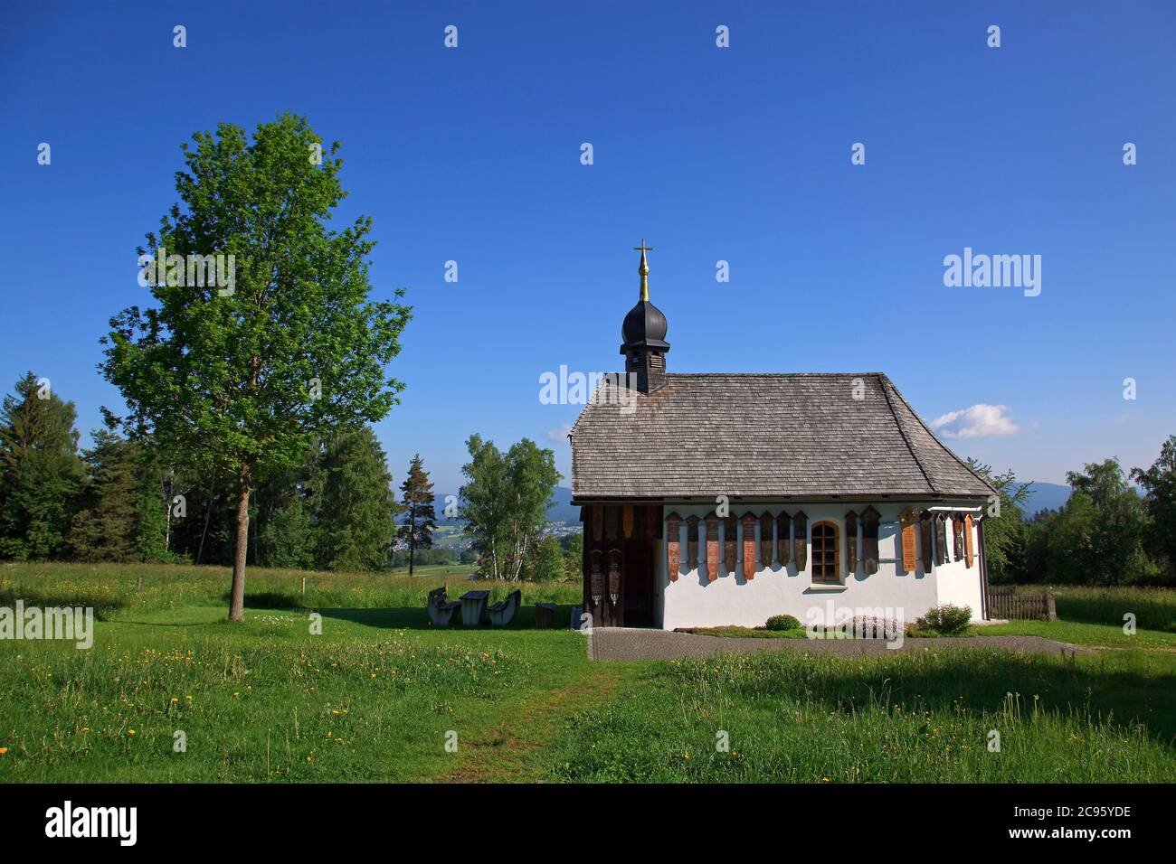 geography / travel, Germany, Bavaria, Weissenstein near Regen, chapel with votive tablets, Additional-Rights-Clearance-Info-Not-Available Stock Photo