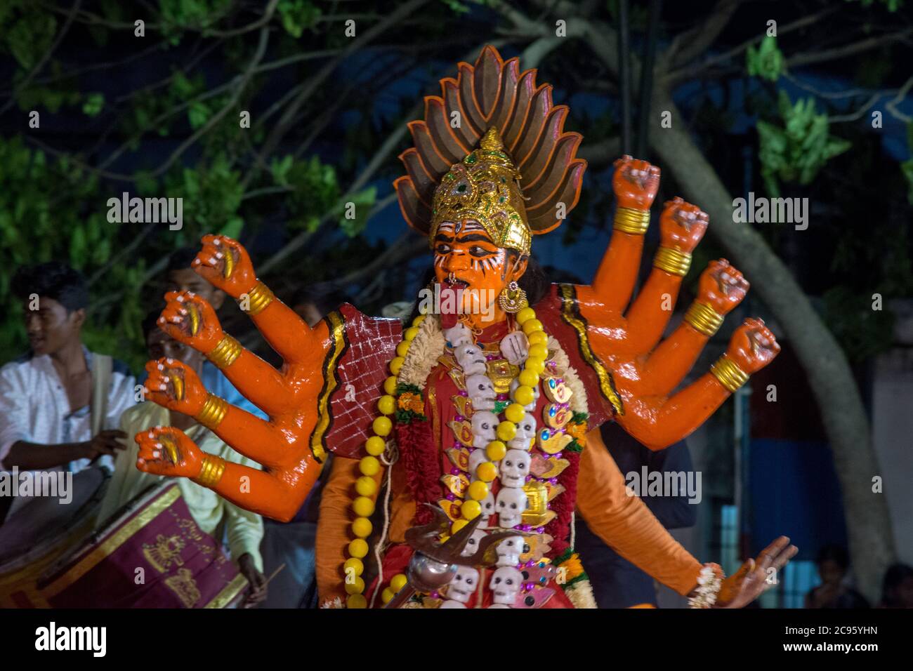 Indian Ethnic theatrical performance during an ethnic festival in Jerusalem, Israel Stock Photo