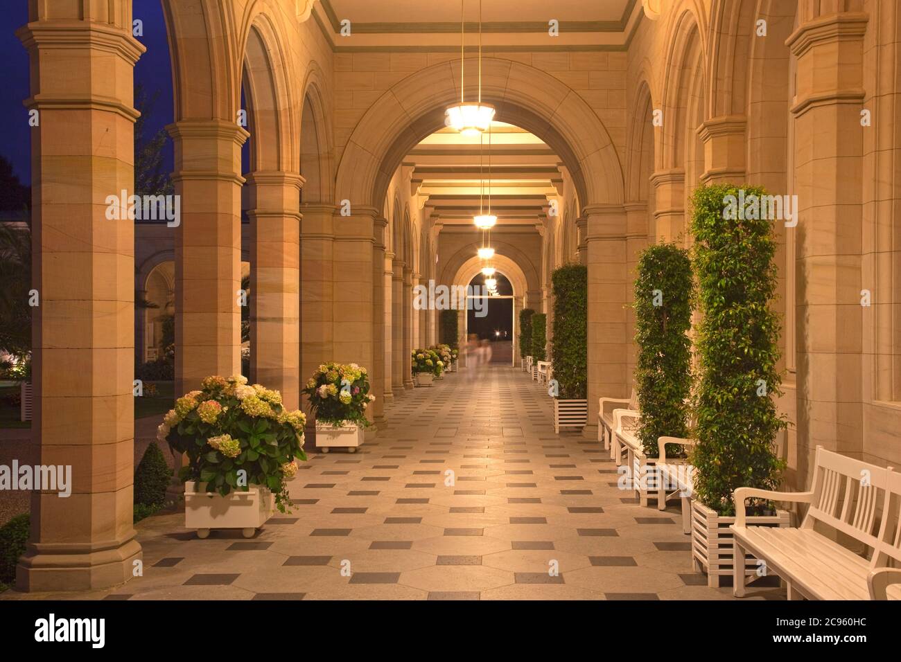 geography / travel, Germany, Bavaria, Bad Kissingen, spa gardens, arcade, Additional-Rights-Clearance-Info-Not-Available Stock Photo