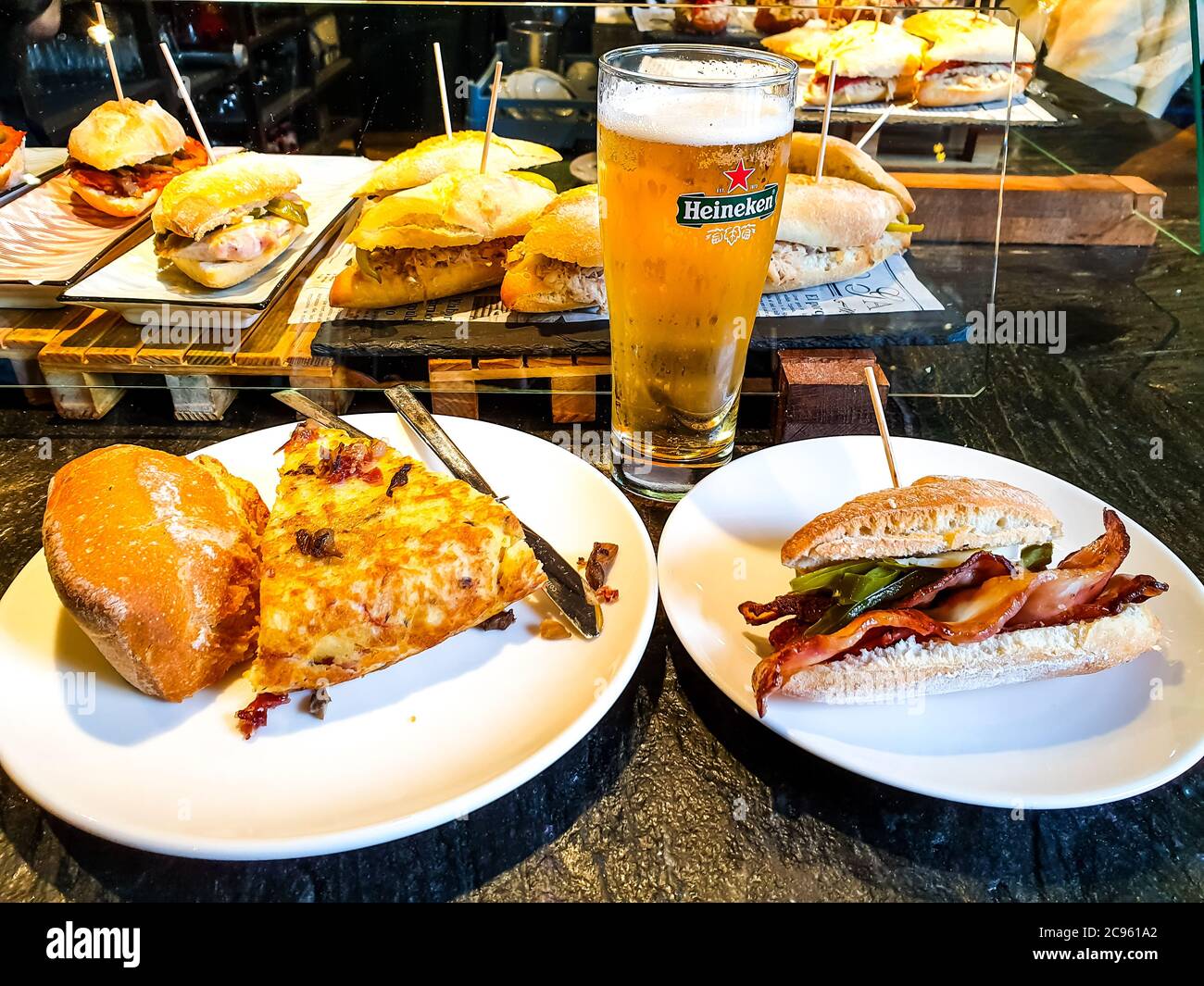 Tapas and Beer Stock Photo