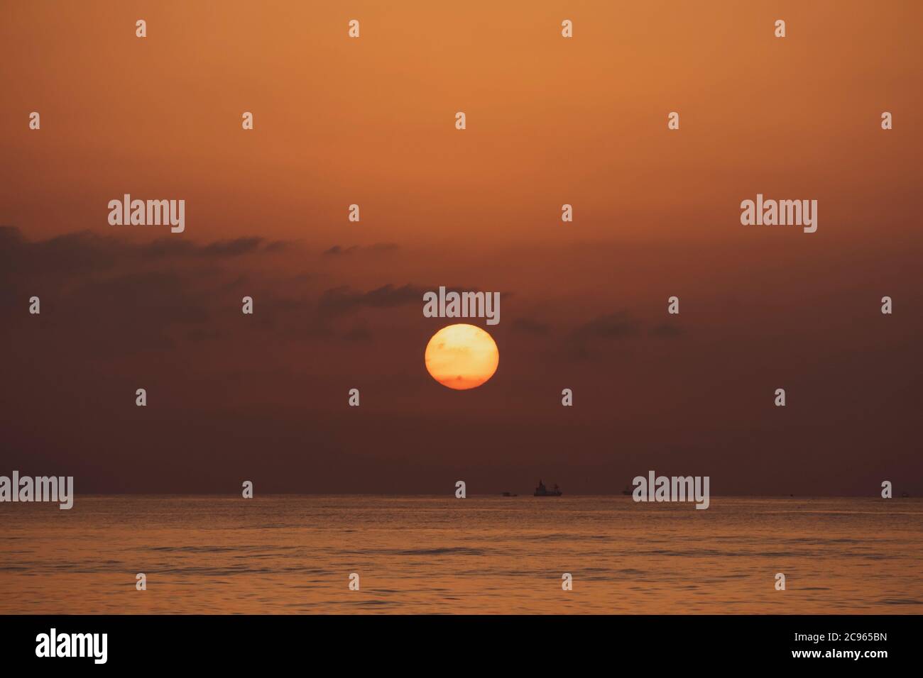 Sunrise over the sea. Stock Photo