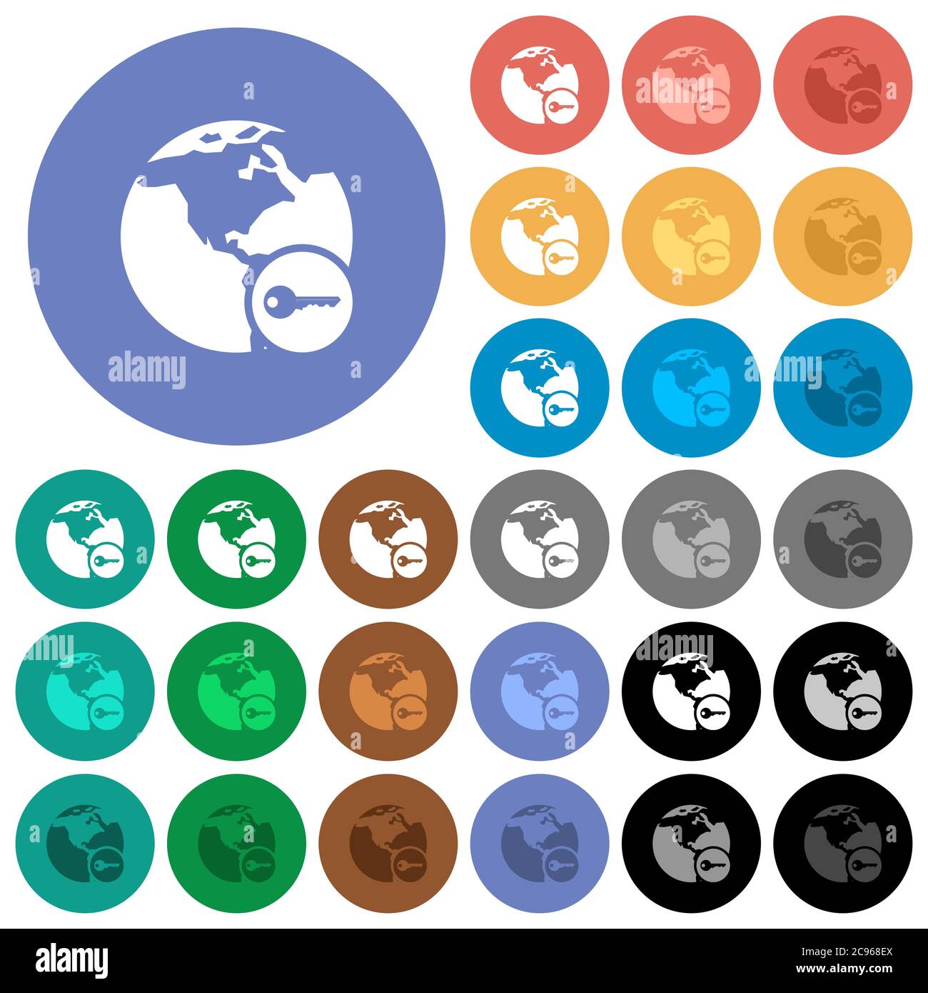 Secure internet surfing multi colored flat icons on round backgrounds ...