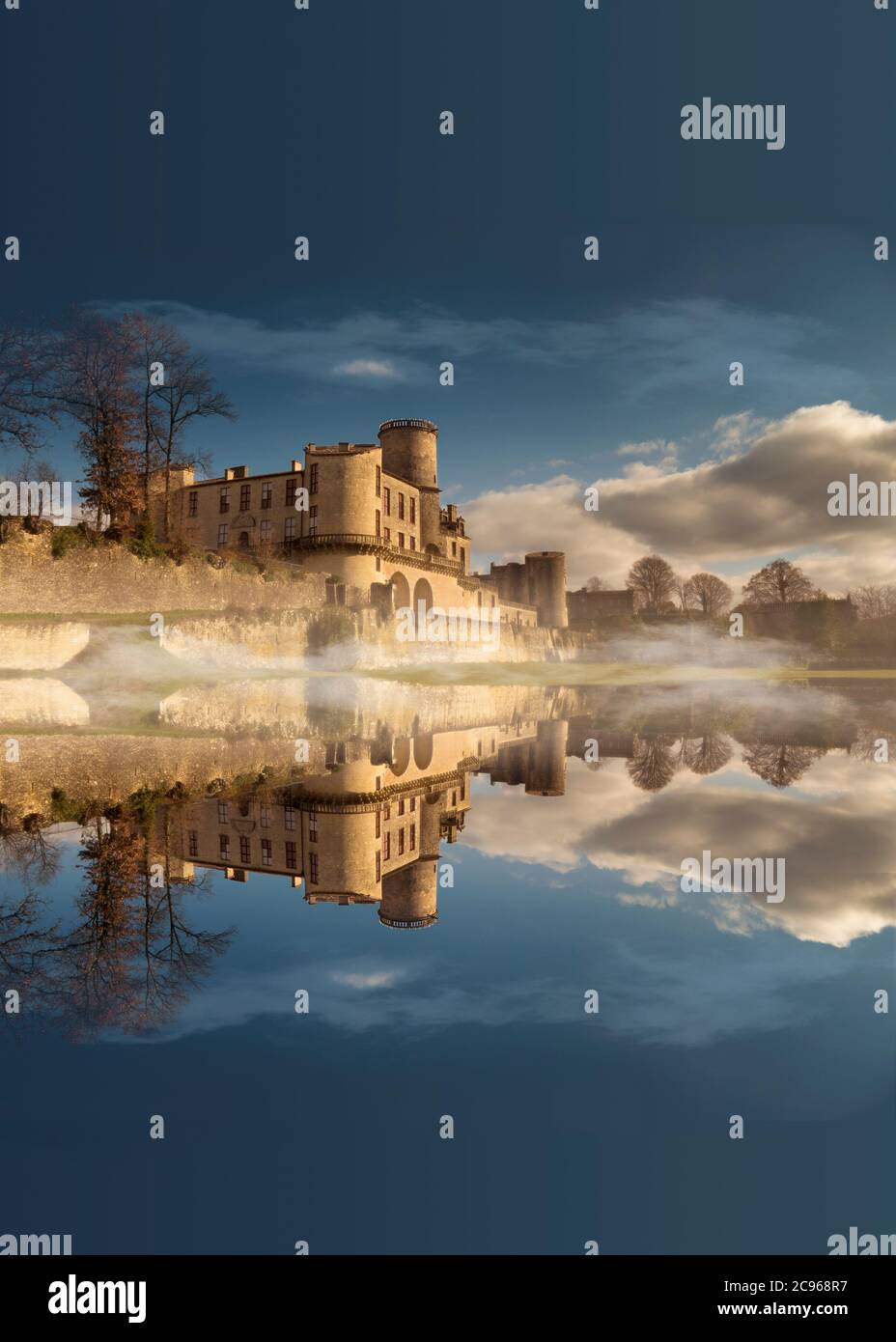 French castle reflected Stock Photo