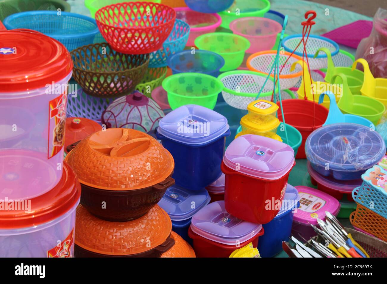 Plastic storage containers store hires stock photography and images