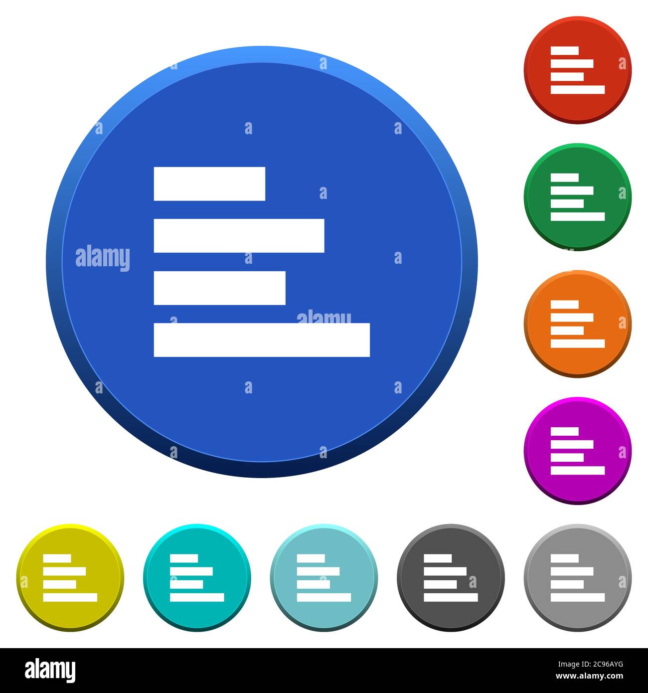 Text align left round color beveled buttons with smooth surfaces and ...
