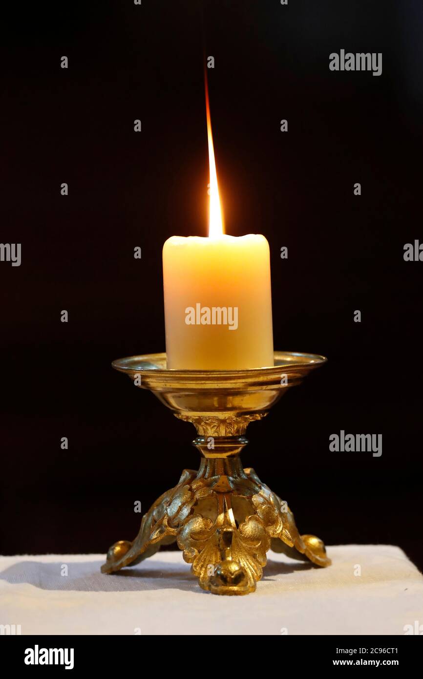 Church candle. Sallanches. France Stock Photo Alamy