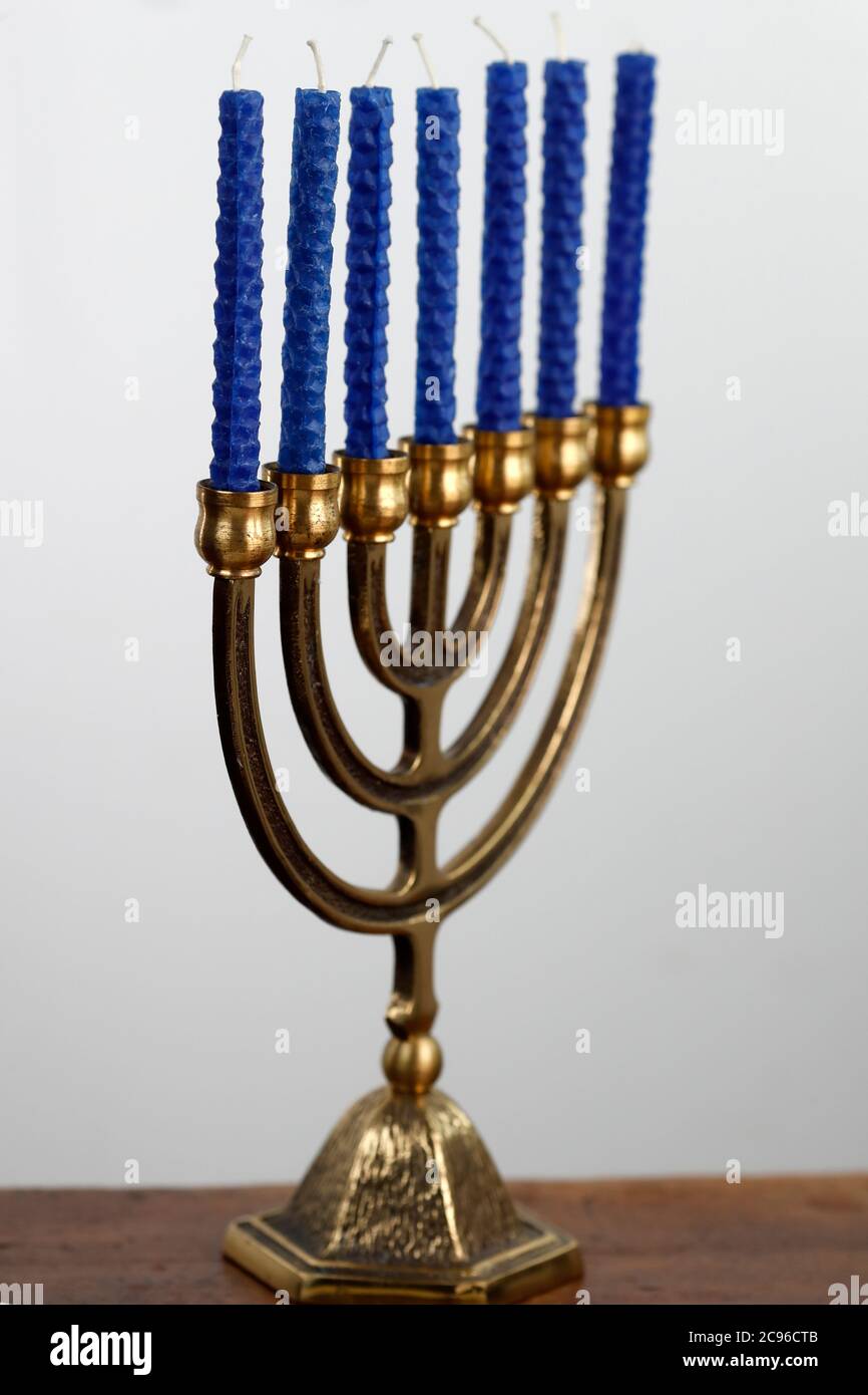 The menorah or sevenlamp Hebrew lampstand, symbol of Judaism since
